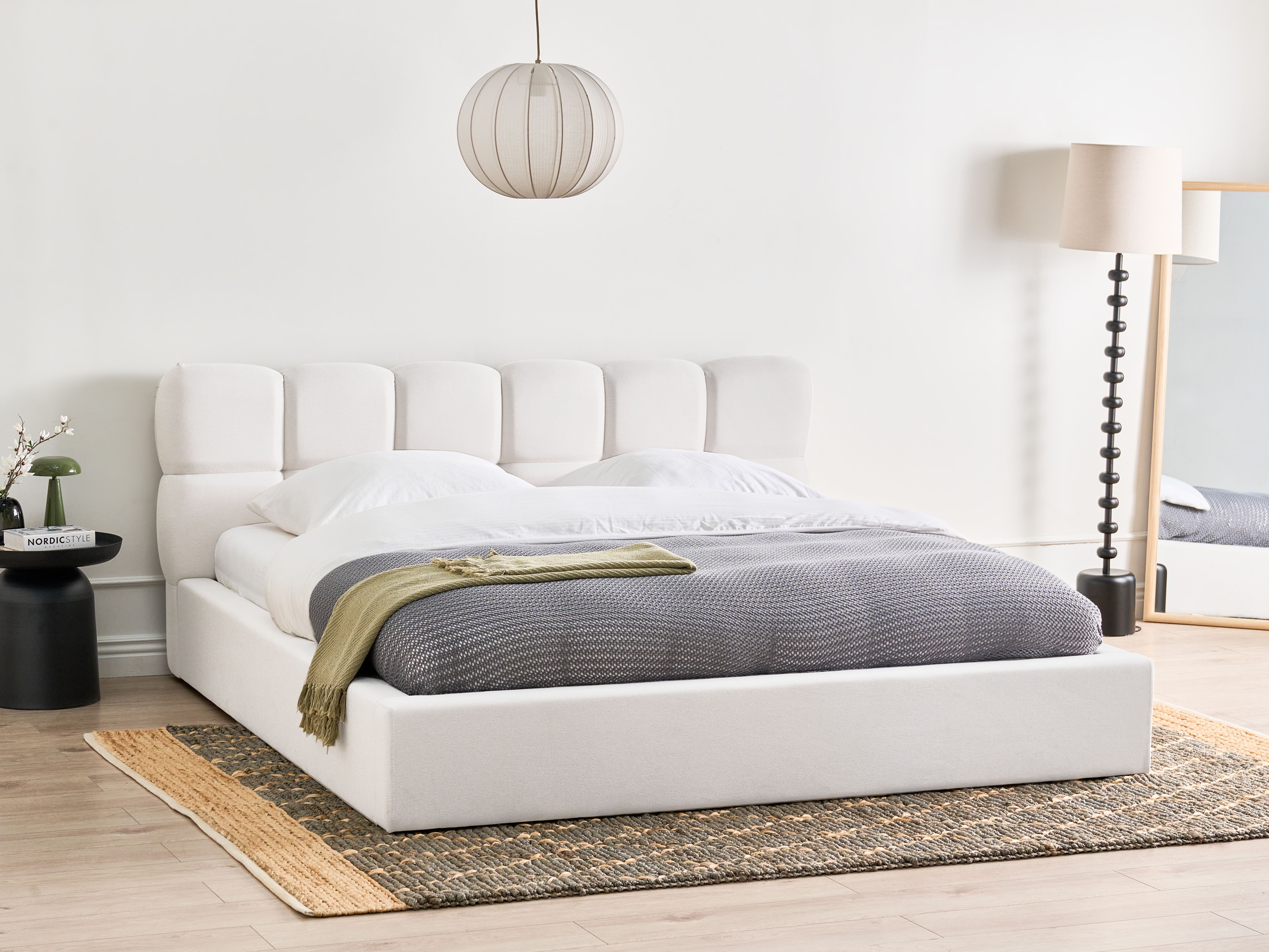 Ottoman Bed Fabric BASTON 180 x 200 cm (EU Super King) Off-White
