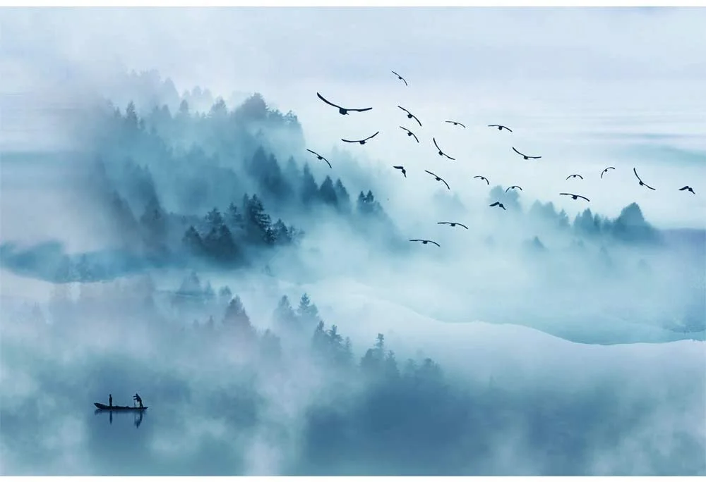 IDEA4WALL Wall Murals for Bedroom Traditional Chinese Landscape View Large Removable Wallpaper Peel and Stick Wall Stickers