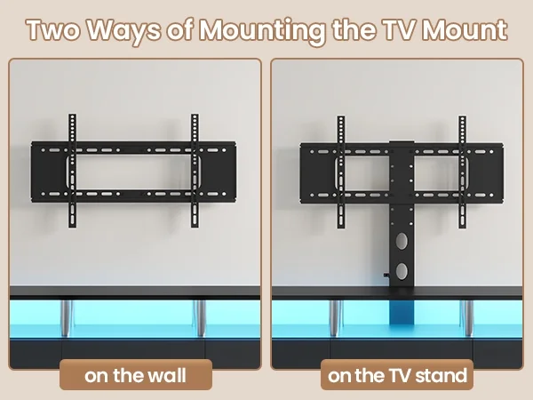 Afuhokles TV Stand with Mount and Power Outlet, TV Mount for up to 75 inch TVs, Modern LED TV Stand with 6 Drawers, Black