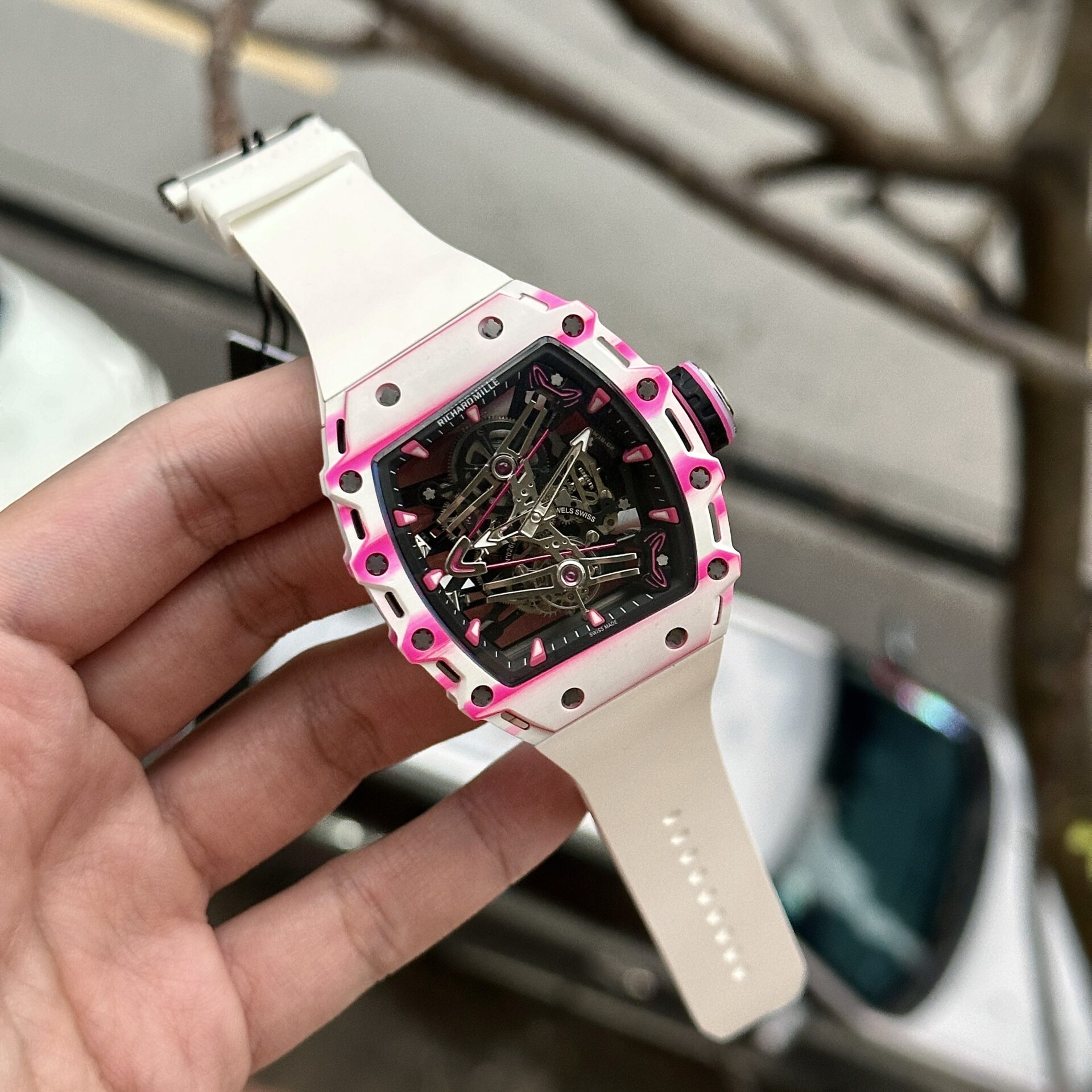 Richard Mille Replica Watch RM38-02 Tourbillon Rubber Strap 43.7mm - Elite Watch Atelier