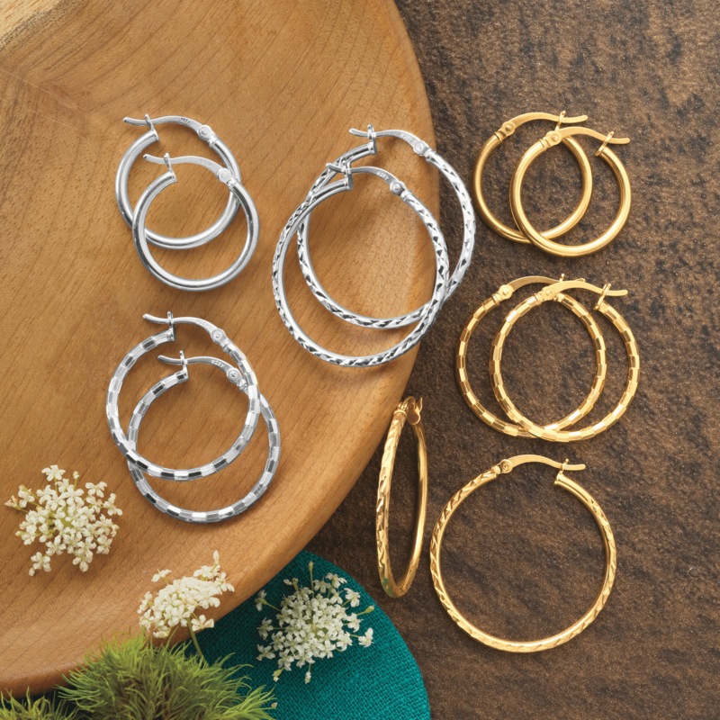 3-Pair Hoop Set - MIDNIGHT VELVET CATALOG