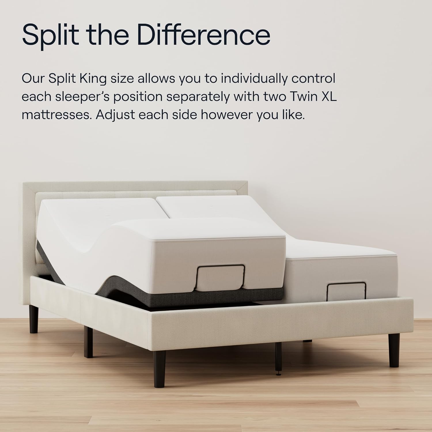 Nectar Split King Adjustable Base & 12” Hybrid Mattress (New Version) - Head & Foot Incline - Medium Firm Memory Foam & Coils - Cooling Layer - 3 Massage Settings - 365-Night Trial & Forever Warranty