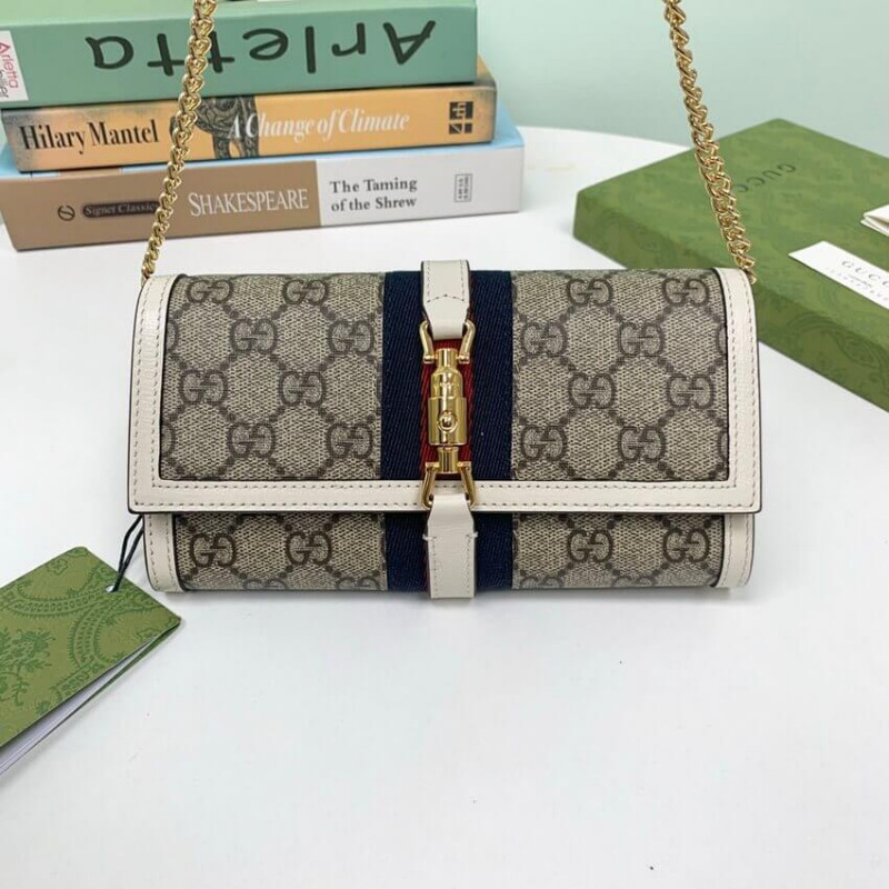 Replica Gucci Jackie 1961 Chain Wallet 652681 White1:1High-quality replica