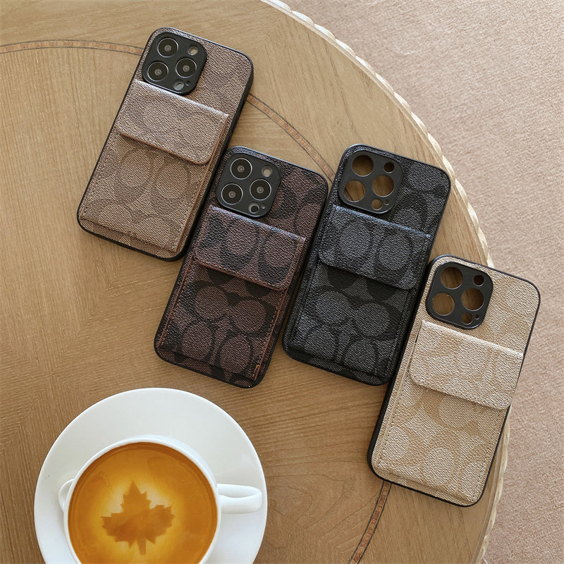 Coach iPhone Case With  Wallet Coffee-HP240513 - Wholesale & Influencer