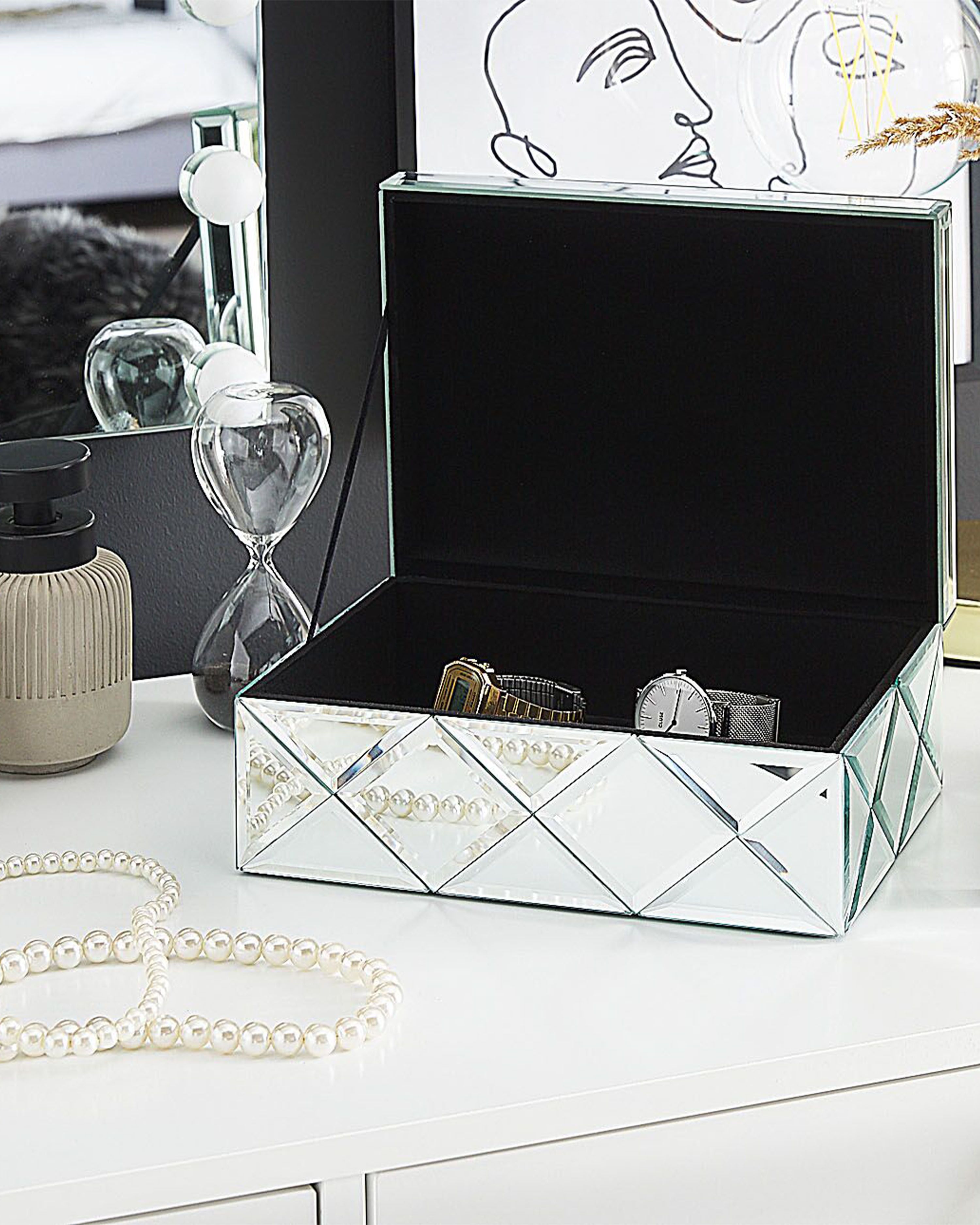 Trinket Box GORRON Glass Mirrored Silver