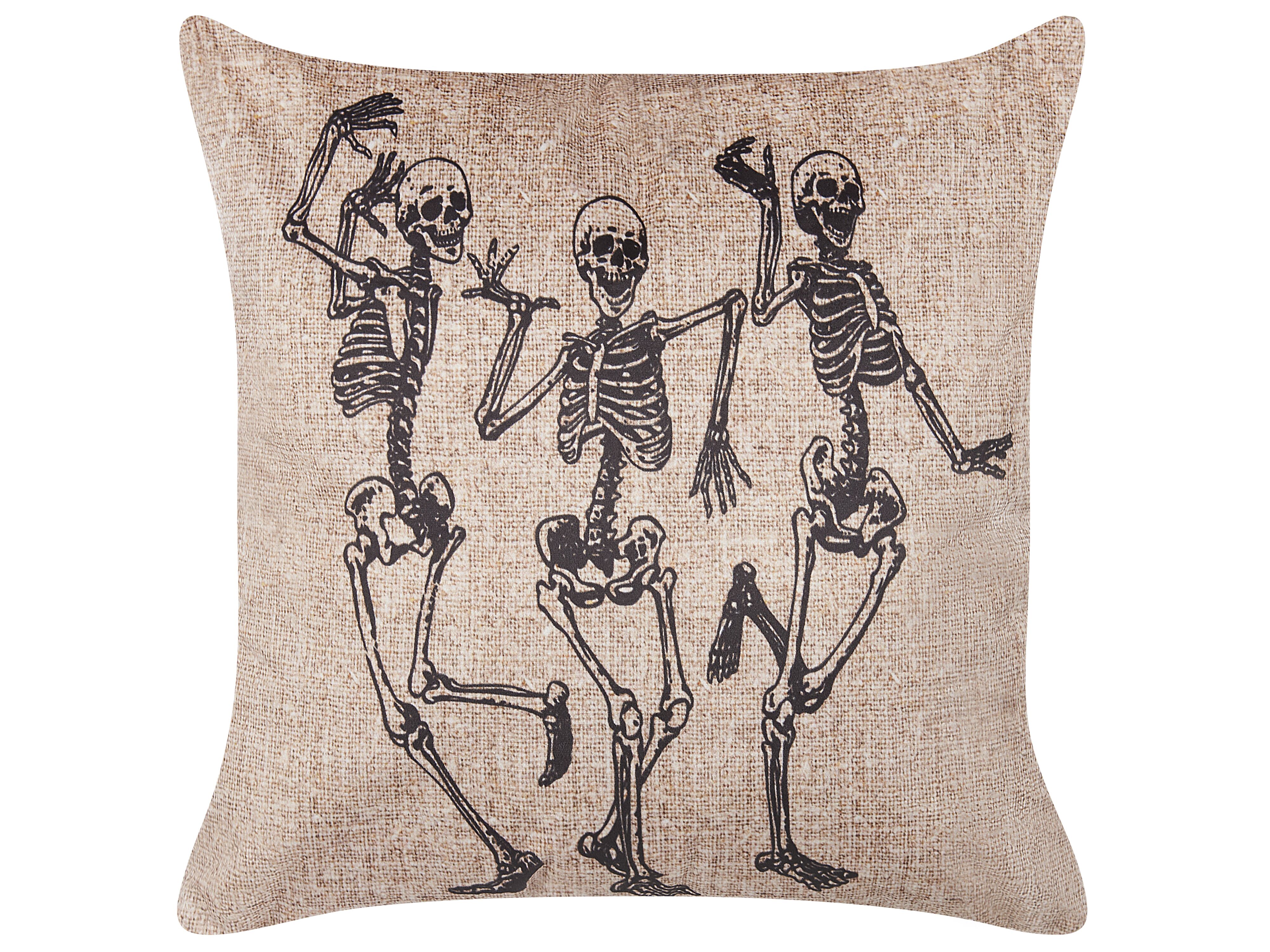 Throw Cushion MORTESTI Velvet 45 x 45 cm Light Beige Abstract Pattern