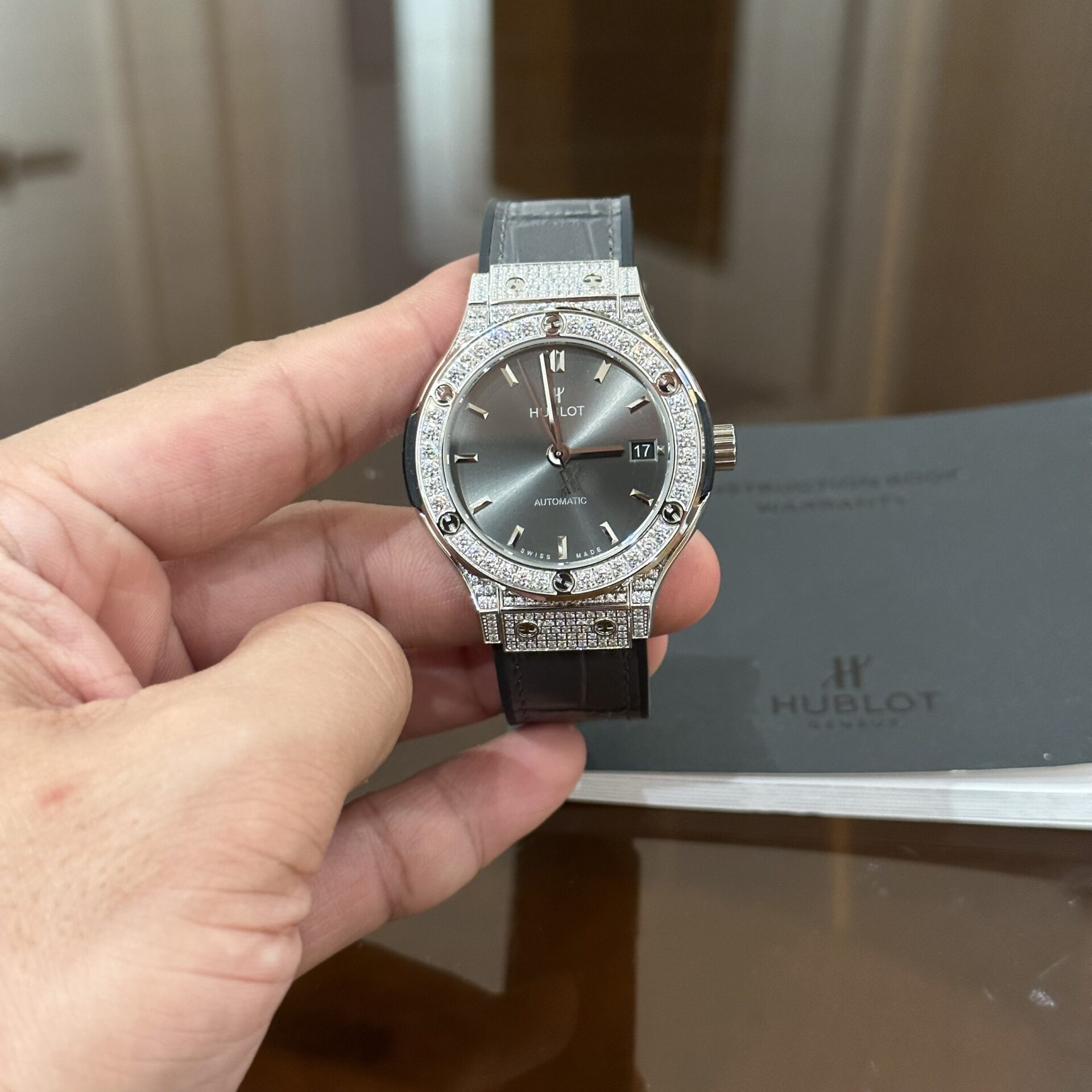 Hublot Classic Fusion Grey Dial With Diamond Bezel HB Factory 38mm - Top club