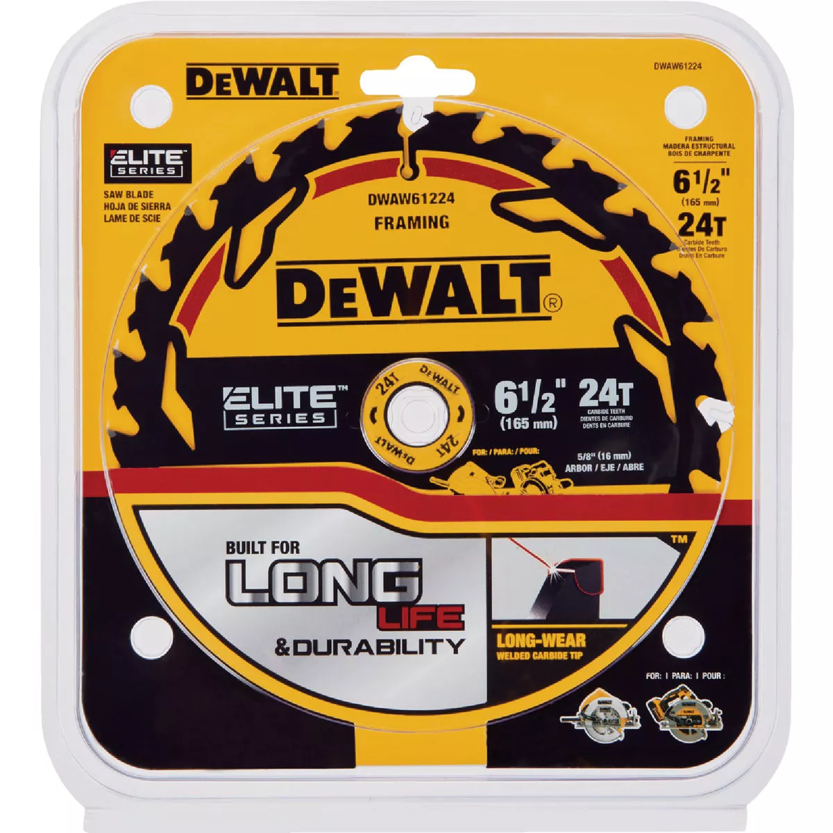 DEWALT Elite Series 6-1/2 In. 24-Tooth Circular Saw Blade
