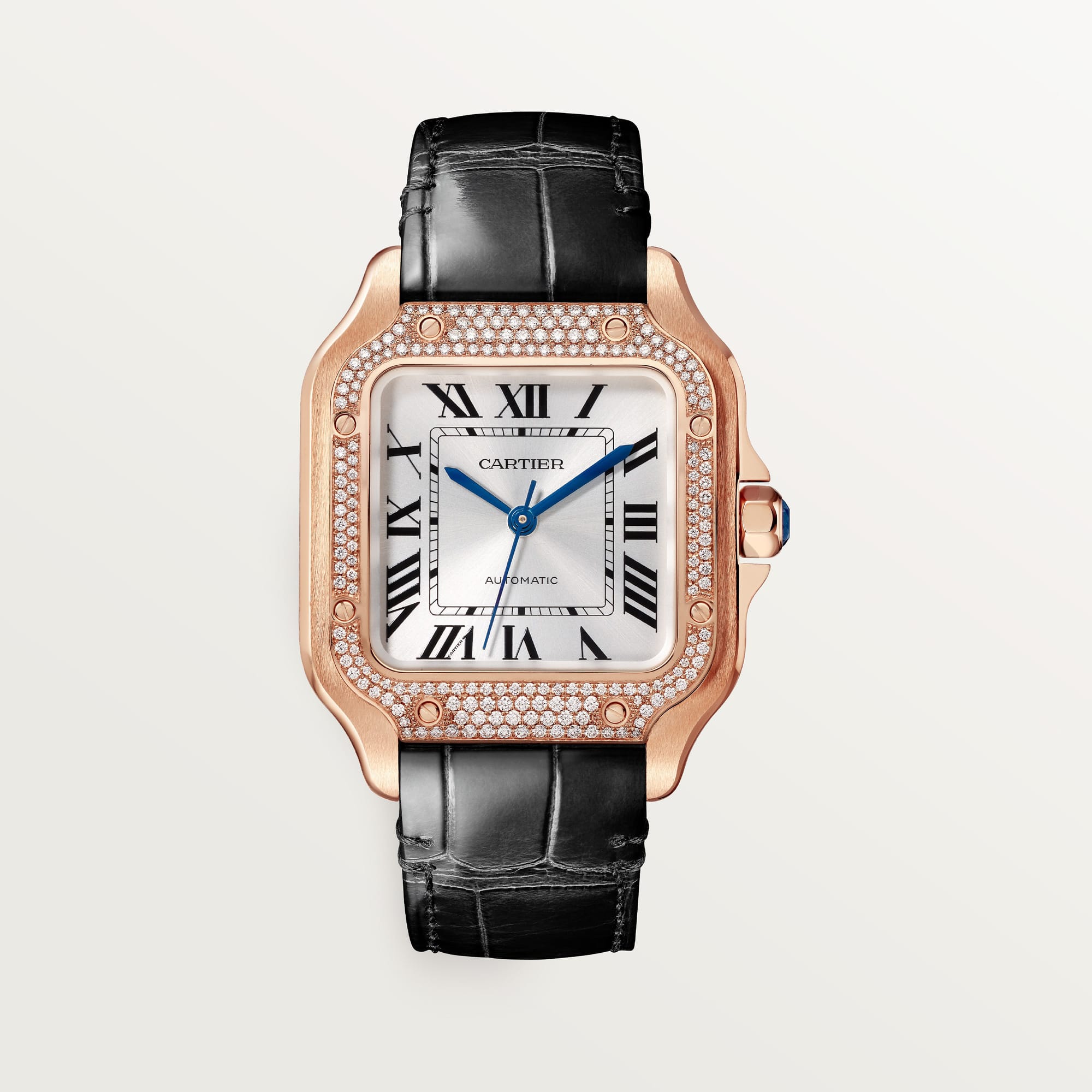 fake cartier watch Santos medium model Manufacture mechanical movement with automatic winding caliber 1847(1:1 replica) - Top club