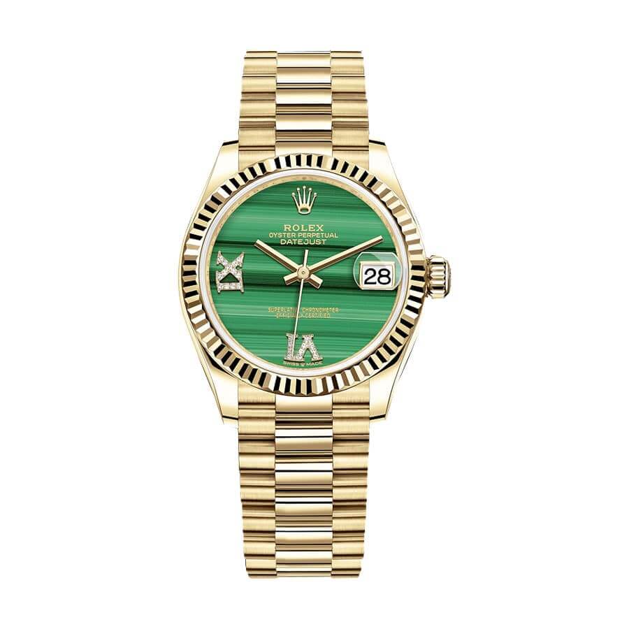 Rolex Datejust Gold Green Dial Replica - Elite Watch Atelier