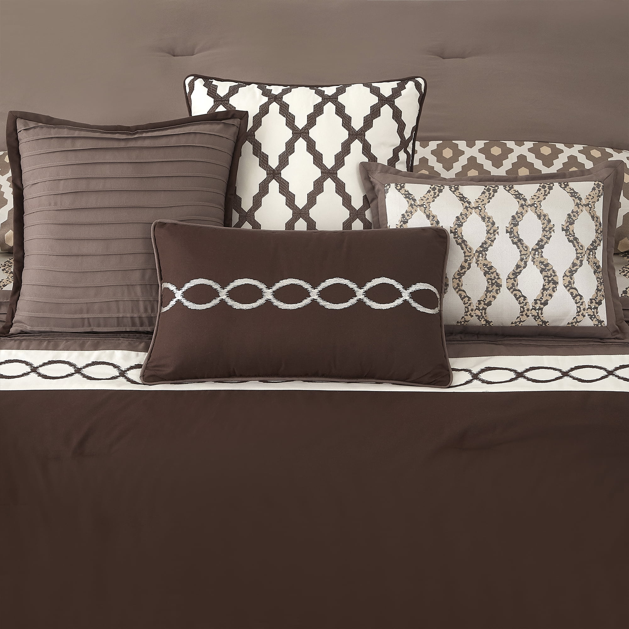 LANCO MODERN LIFESTYLE King Size Comforter Set, Burgundy, 10 Piece Bed in a Bag for All Seasons, Luxury Extreme Comfort Bedding Sets with Bedskirt, Pillow Shams, Euro Shams and Decor Pillows - Image 27