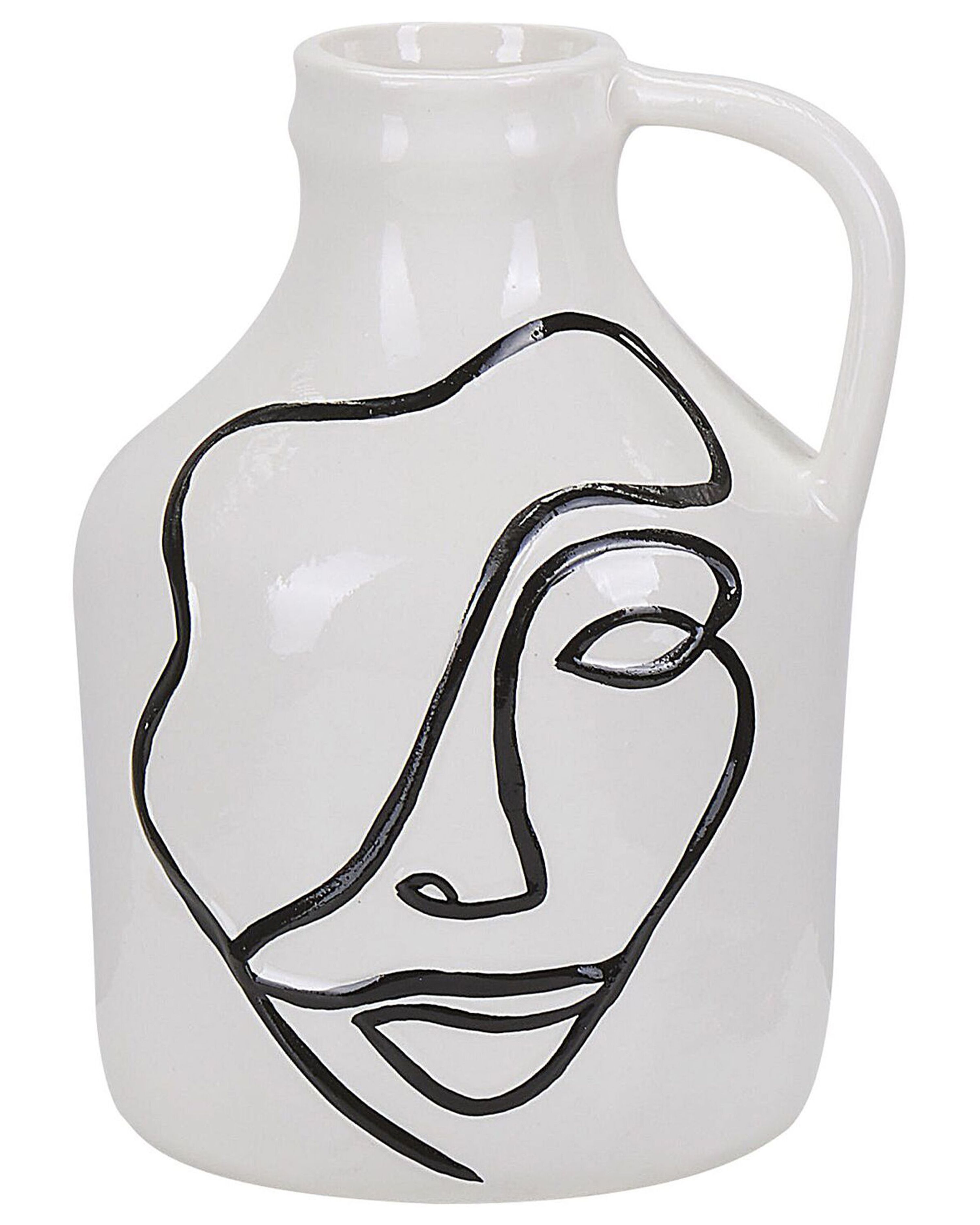 Flower Vase AGRINION Stoneware 19 cm White