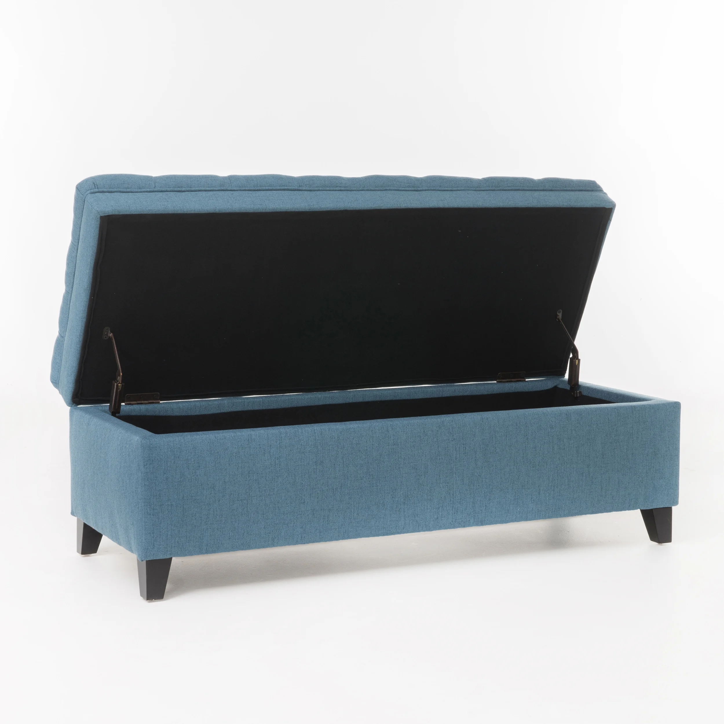 Noble House Hampton Contemporary Fabric Upholstered Storage Ottoman, White and Blue Floral - Image 47