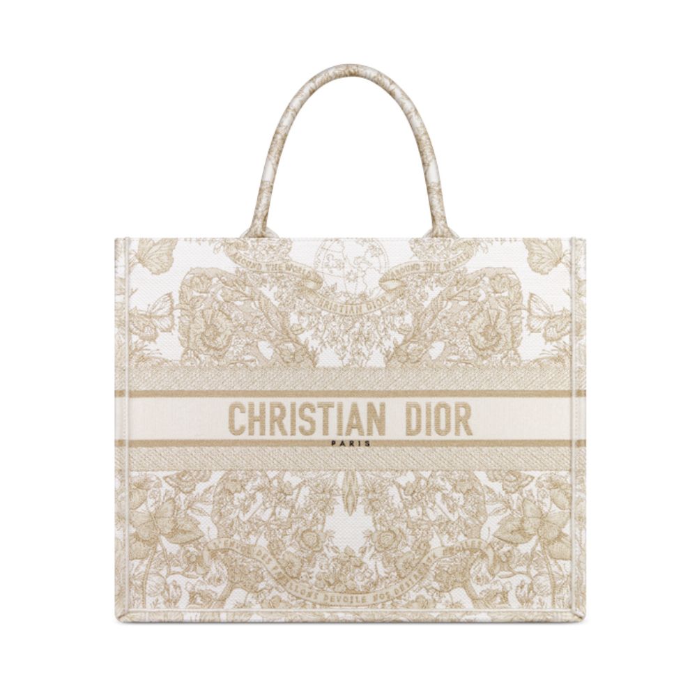 Christian Dior Large Dior Book Tote Gold-Tone And White Bag For Women M1286ZESV_M01E- 16.5 Inches / 42 Cm1:1High-quality replica