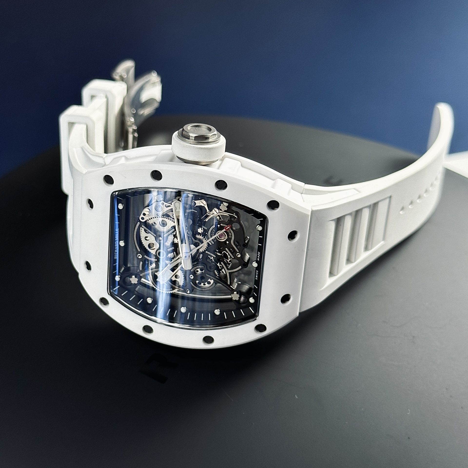 Richard Mille Rep 1:1 Watch RM055 Ceramic Bubba Watson White Factory BBR 45mm - Top club