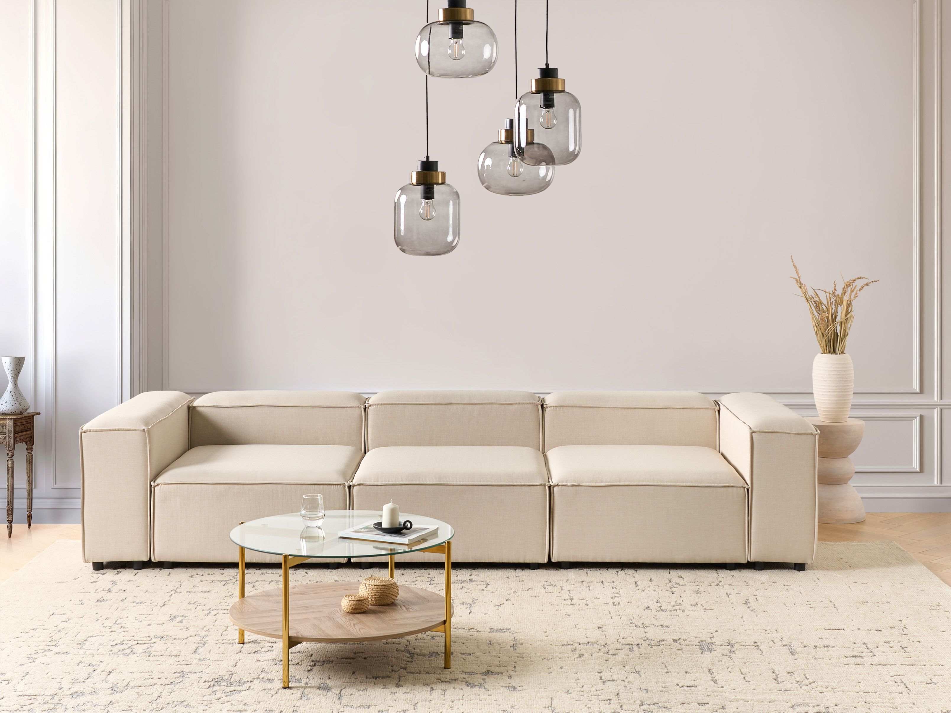 Modular Sofa 3 Seater ARDAL Fabric Beige