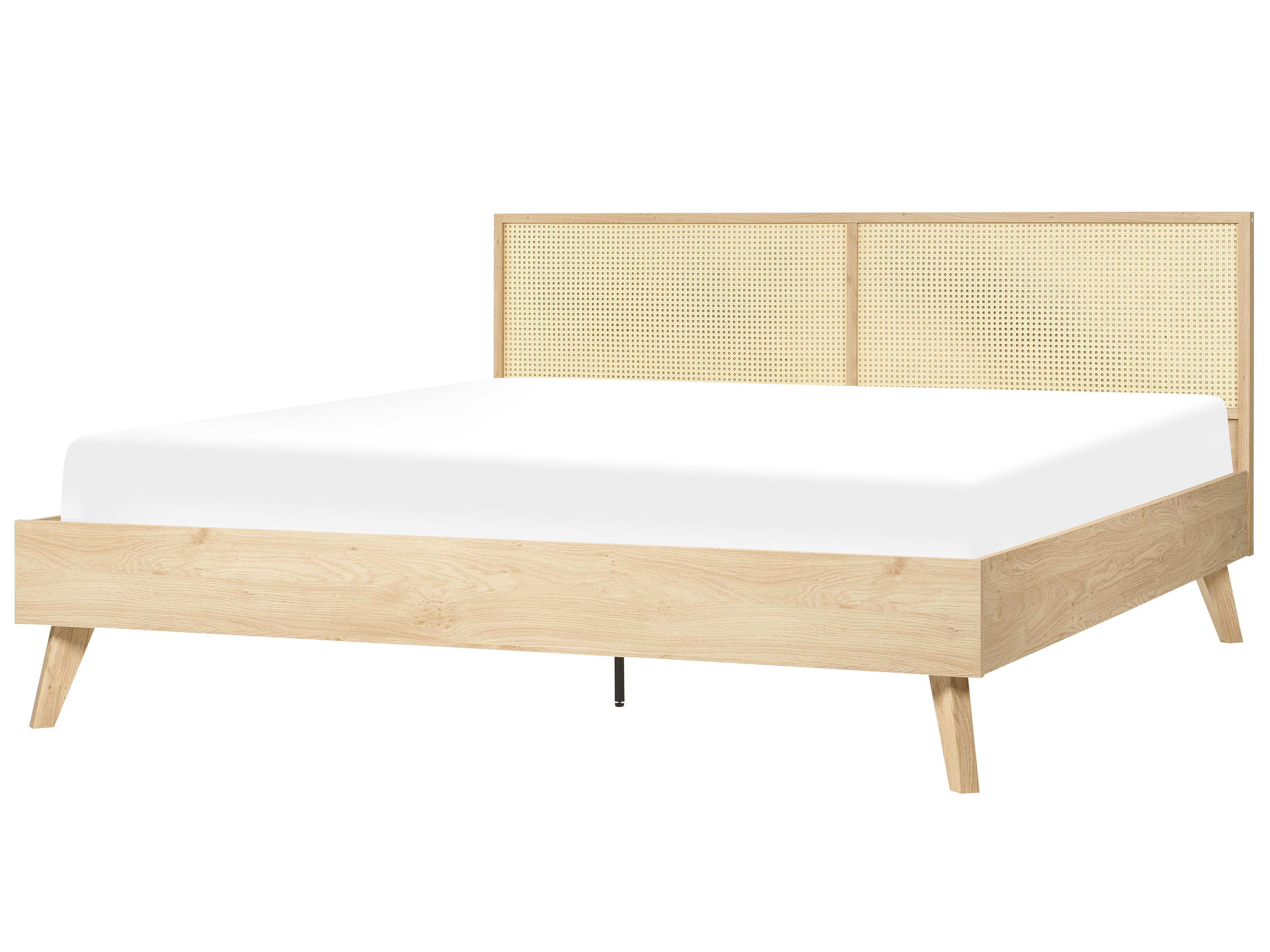 Bed Rattan MONPAZIER 180 x 200 cm (EU Super King) Light Brown