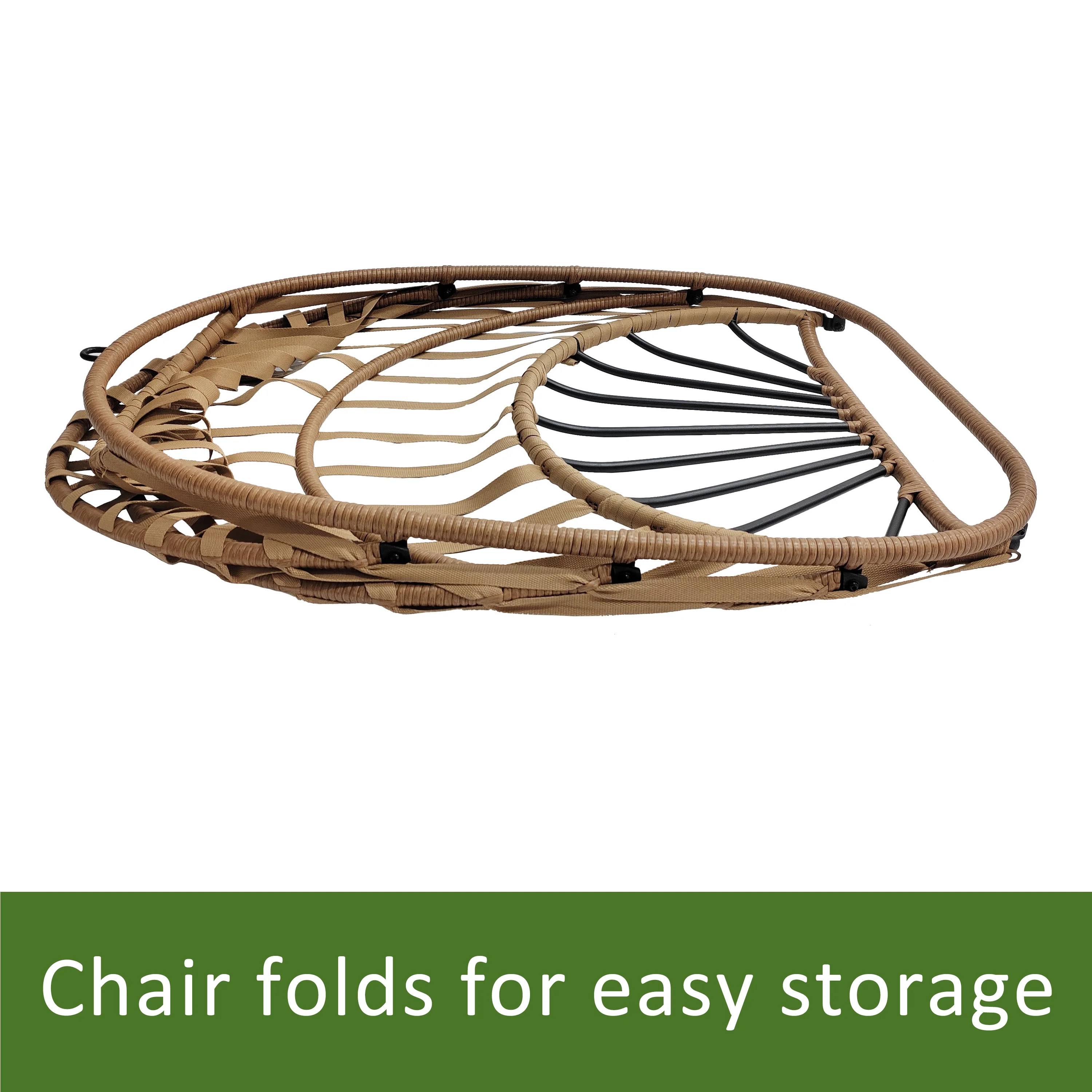 Mainstays Outdoor Wicker Patio Hanging Egg Chair, Gray - Image 19