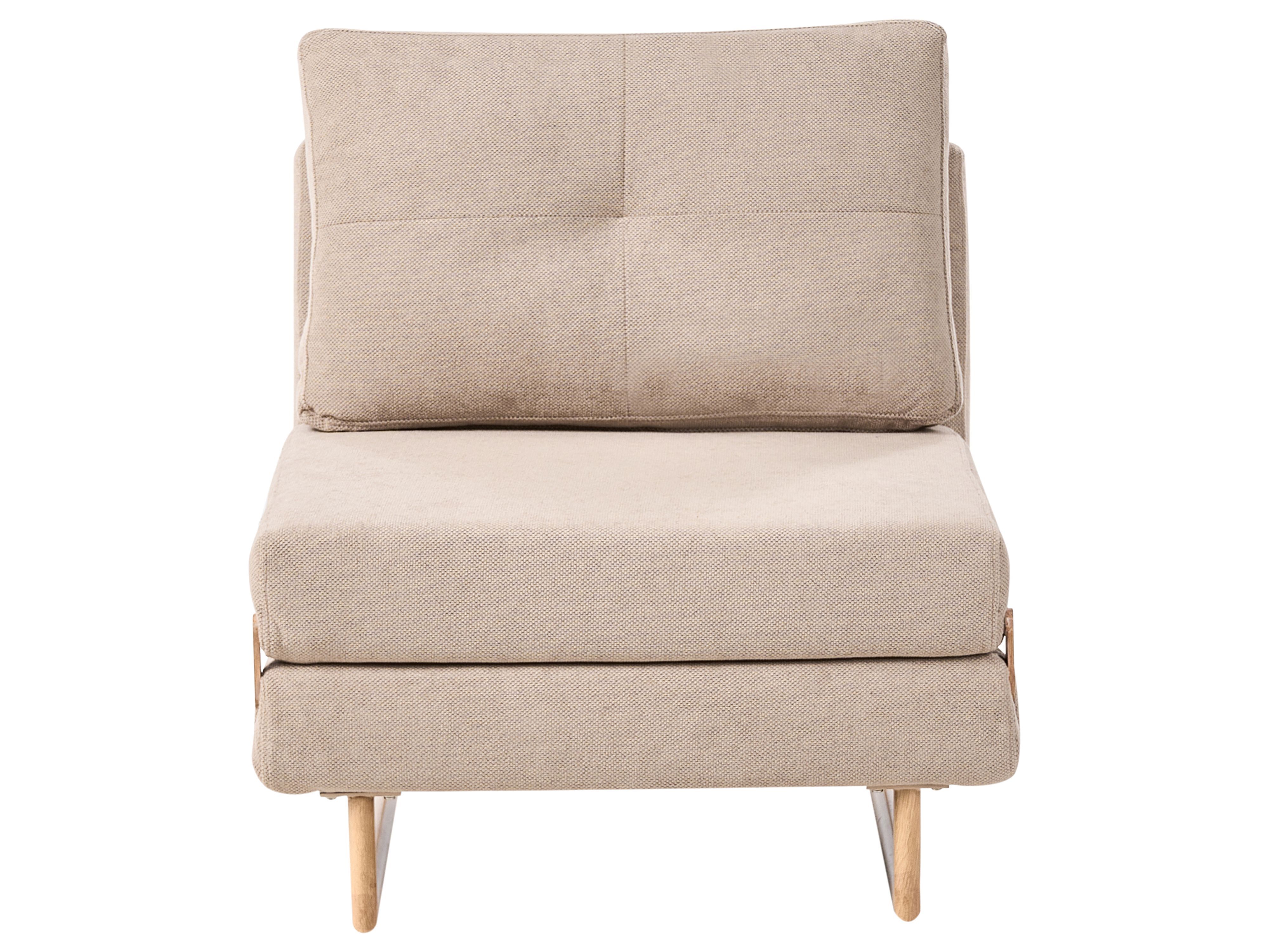 Single Sofa Bed JERSLEV Fabric Light Brown