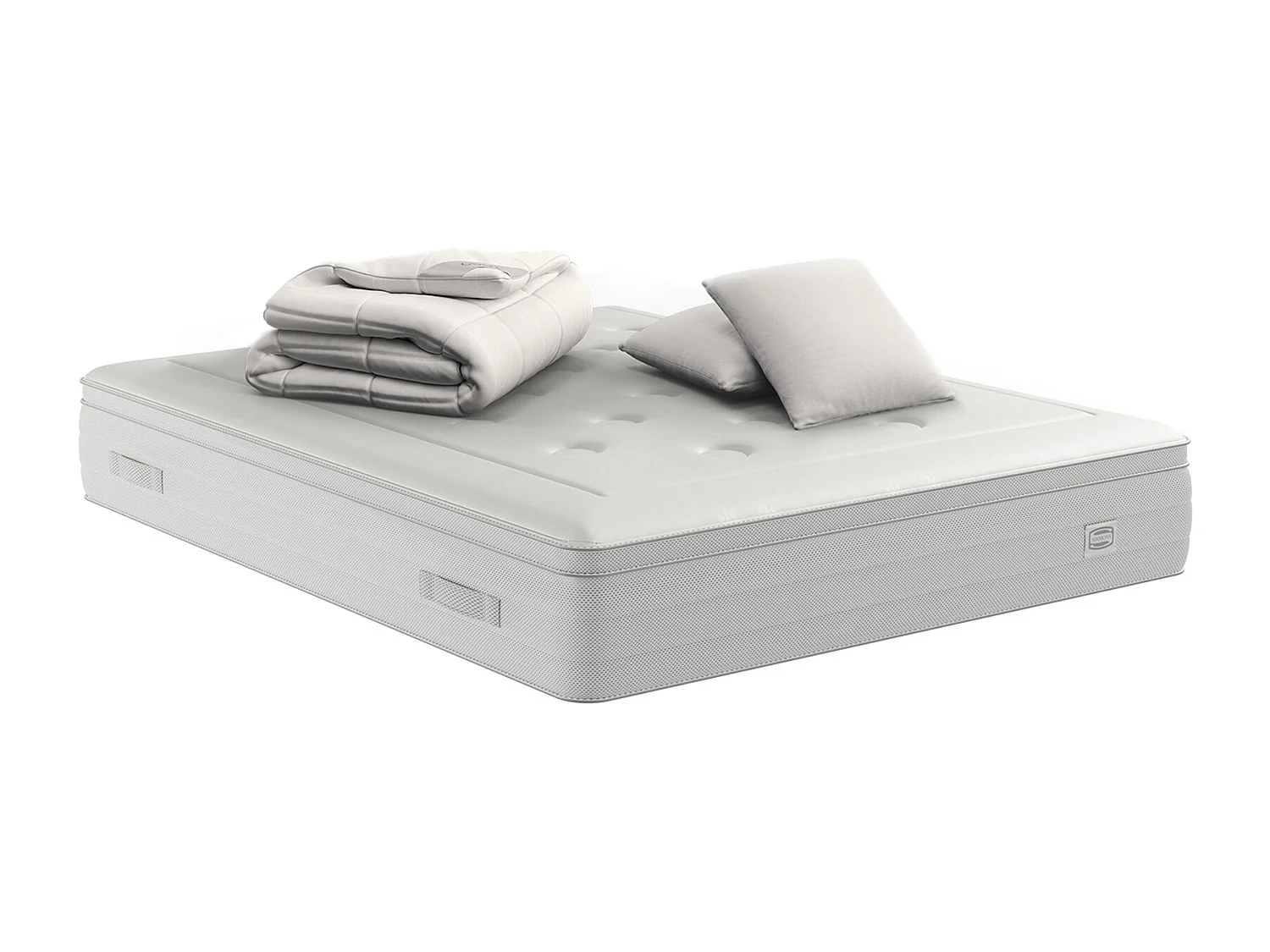 Matelas REFLEXION 180x200, ressort ensachés, ferme, H33 + 2 OREILLERS+COUETTE