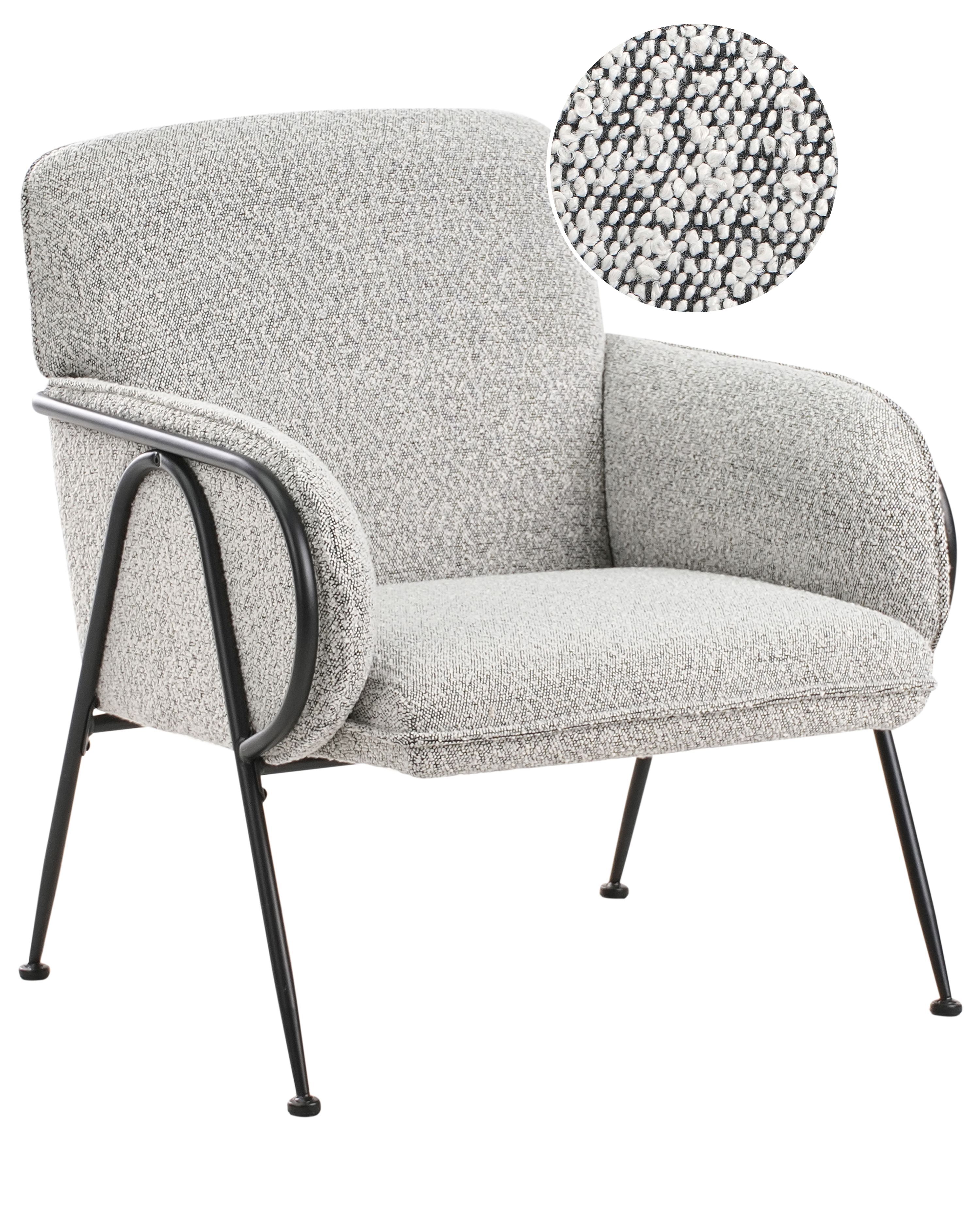 Armchair TRYSNES Fabric Black/ White
