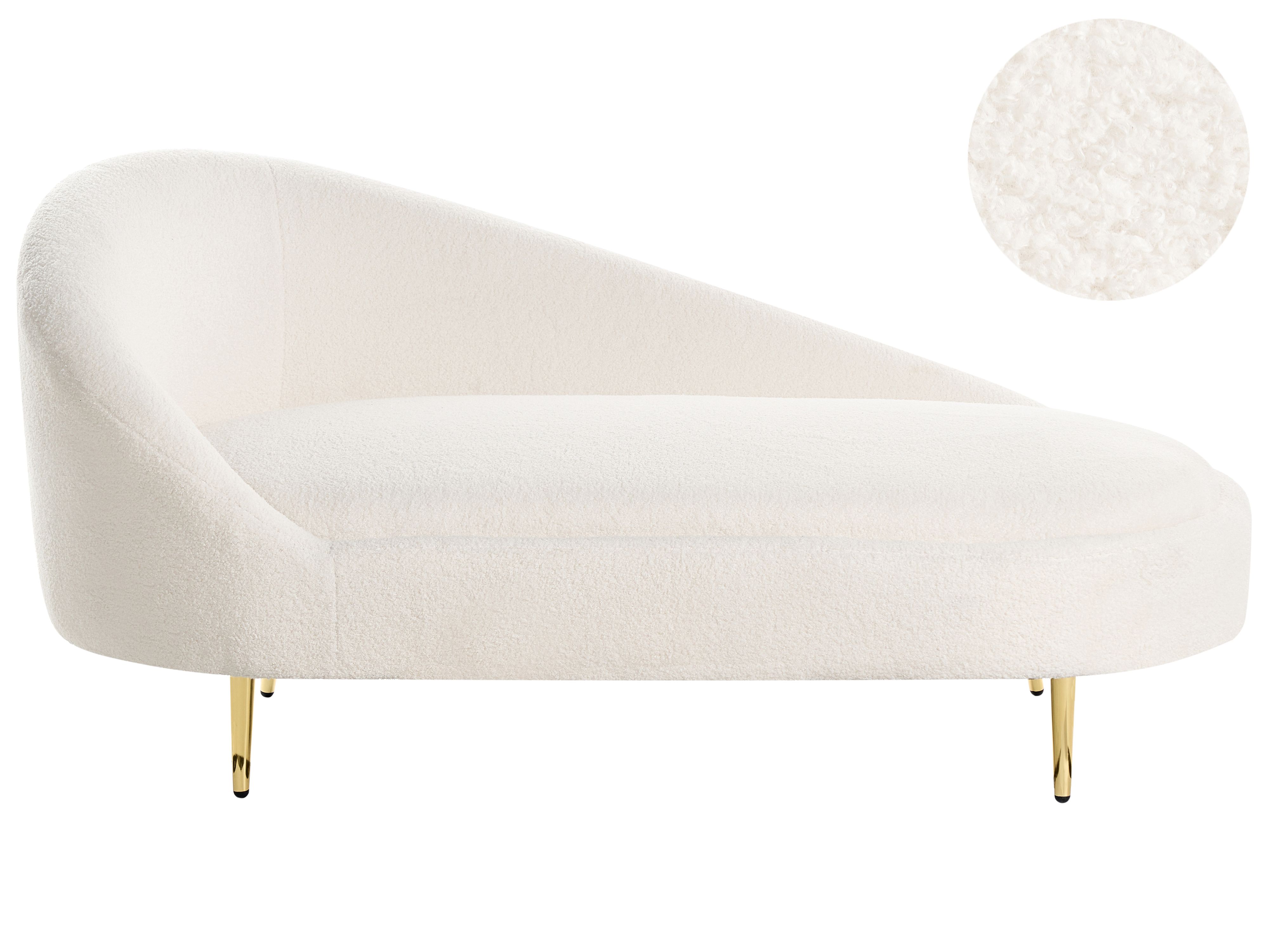Left-Hand Chaise Lounge VALREAS Boucle Off-White