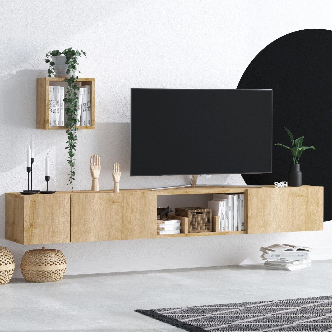 Giga Meubel - Tv-meubel Naturel Hout - 180x32x25cm - Avior