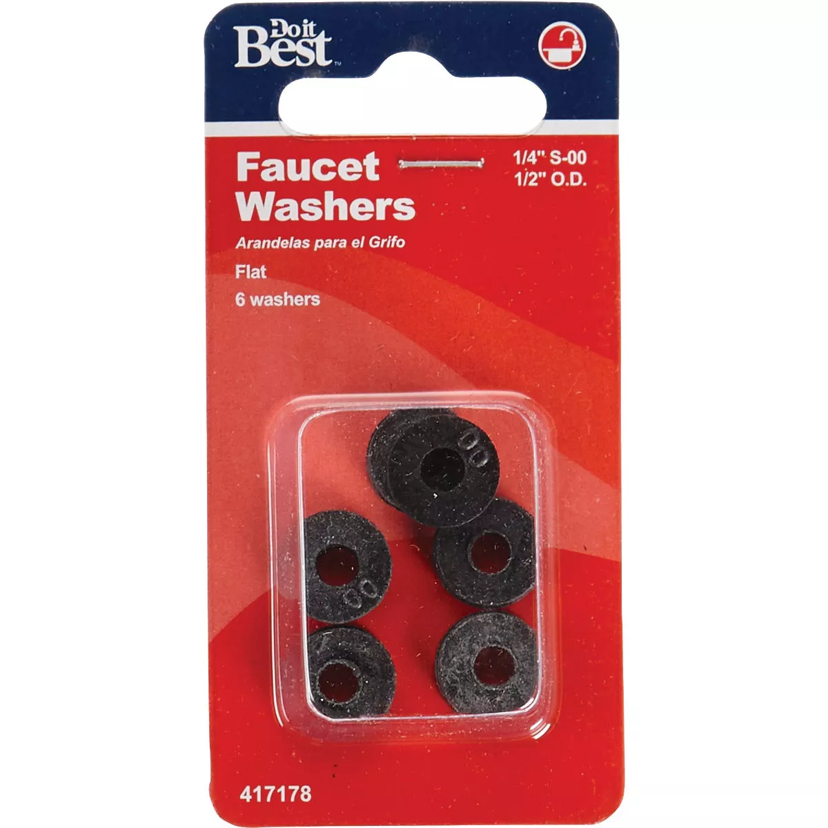 Do it Best 1/2 In. Black Toilet spud Faucet Washer (6 Ct.)