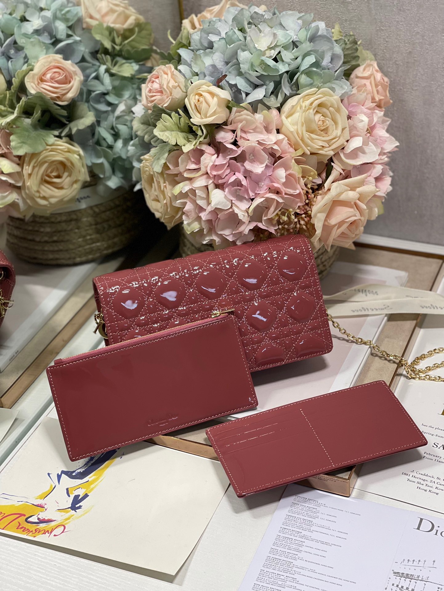 Christian Dior Lady Dior Pouch Crimson, For Women, Women’s Handbags 8.5in/21.5cm CD1:1High-quality replica