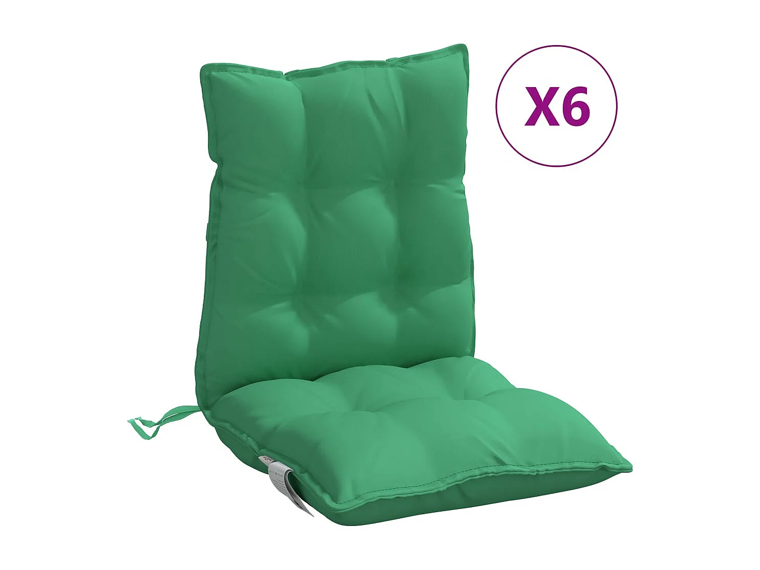 Coussins de chaise à dossier bas lot de 6 vert tissu oxford
