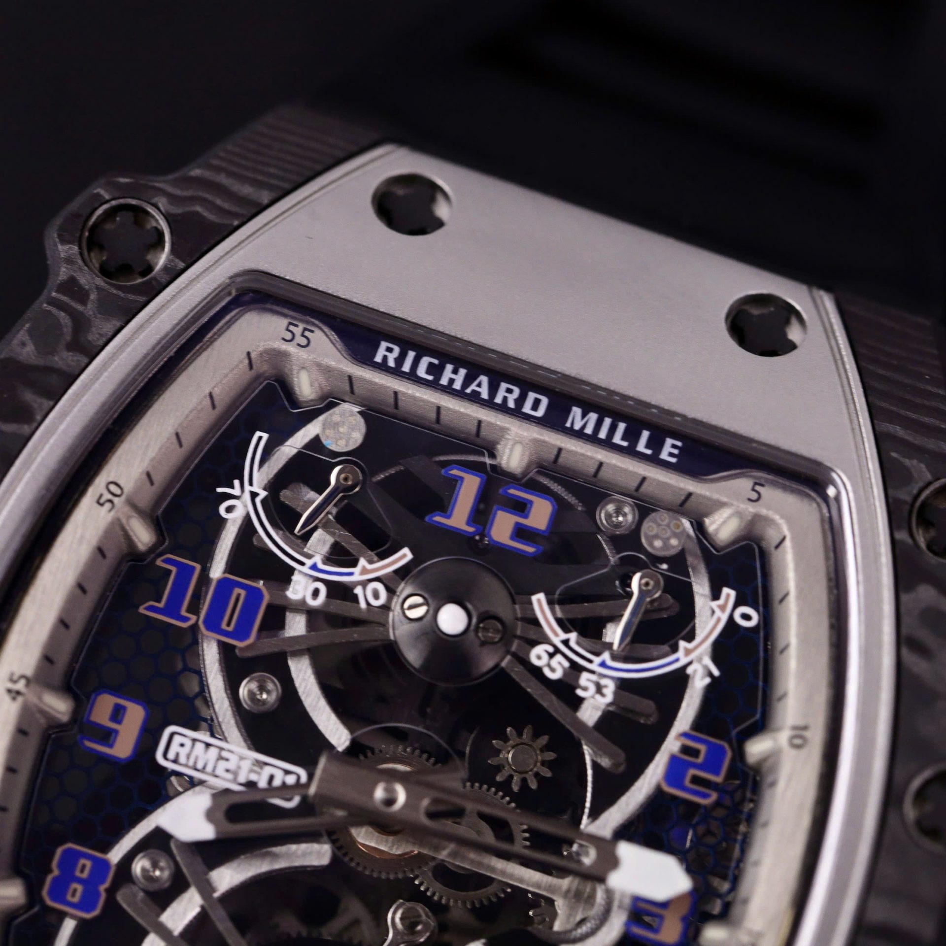 Richard Mille RM21-01 Tourbillon Best Replica Watch Rubber Strap 45mm - Top club
