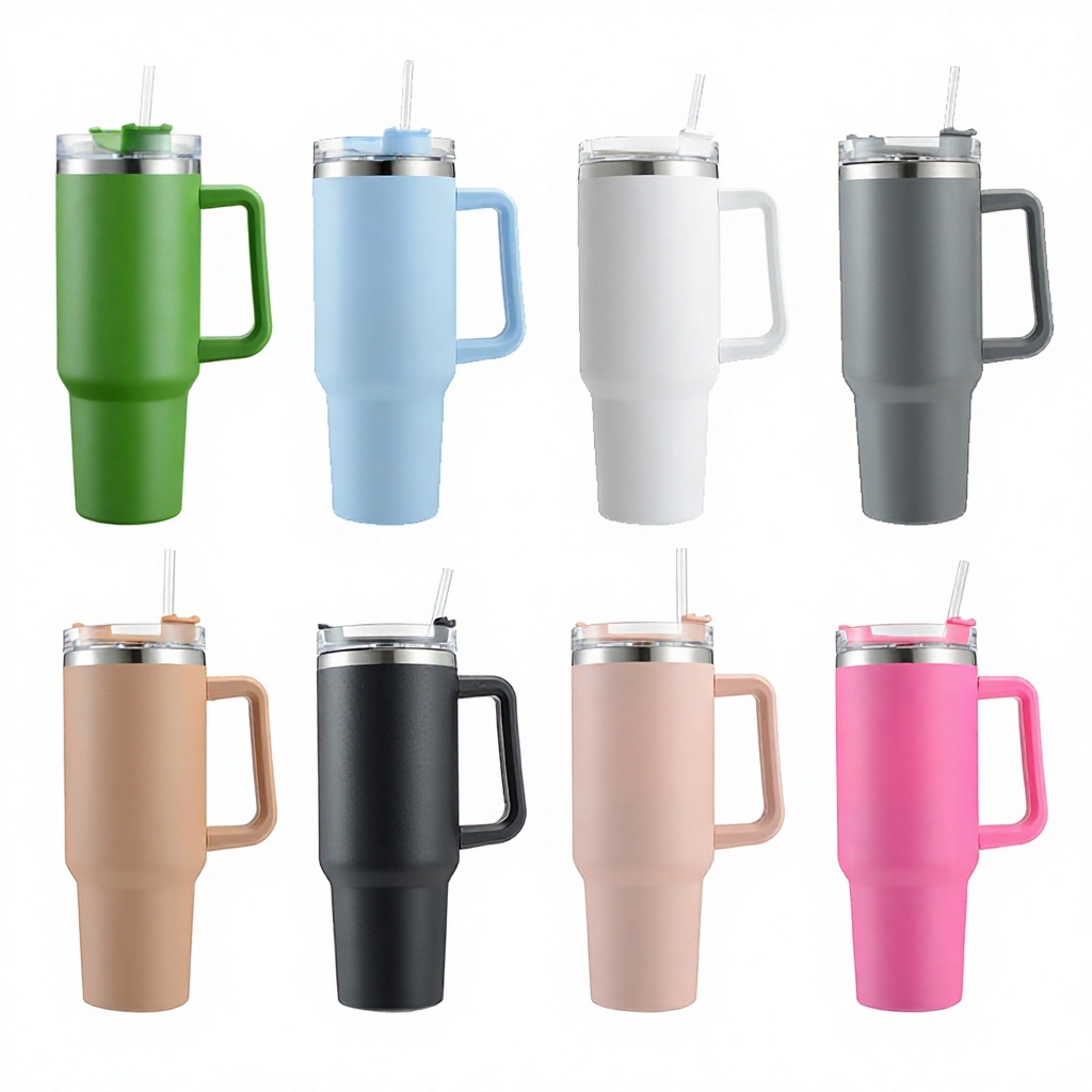 Spot American Vacuum 40oz Large-capacity Handle Beer Mug Car Ice Cup Stainless Steel Thermos Cup 1200ml