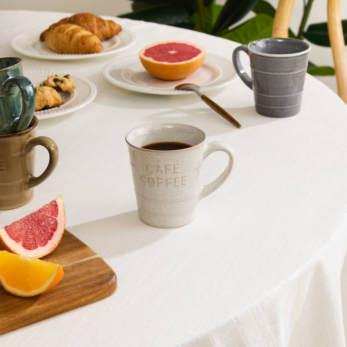 Mug"Cafe" 200 ml, earthenware, White