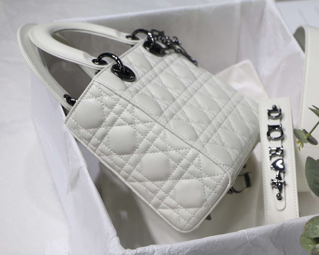 Small Lady Dior My Abcdior Bag Black/Grey/White For Women 8in/20cm1:1High-quality replica
