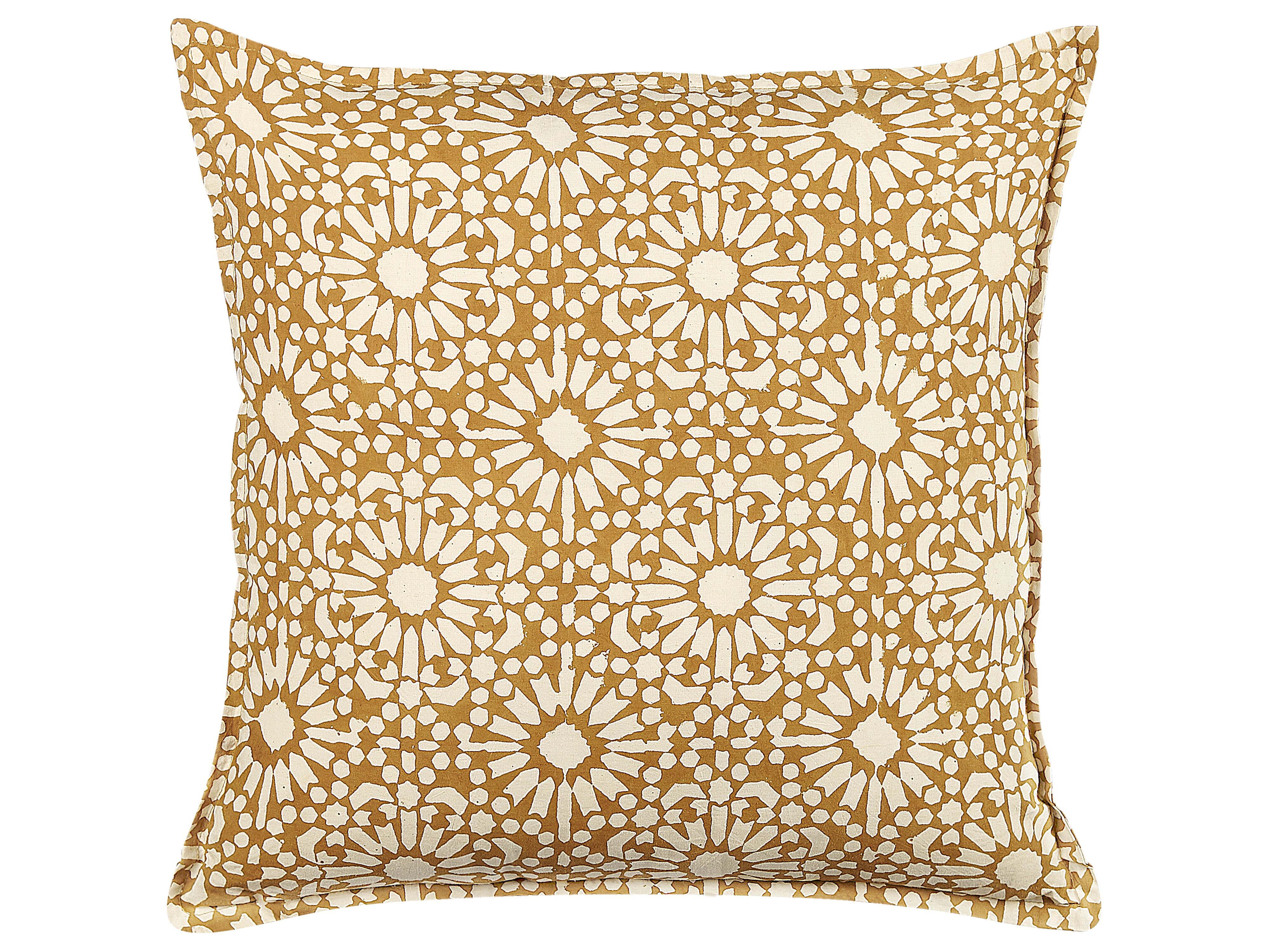 Throw Cushion CEIBA Cotton 45 x 45 cm Beige Geometric Pattern