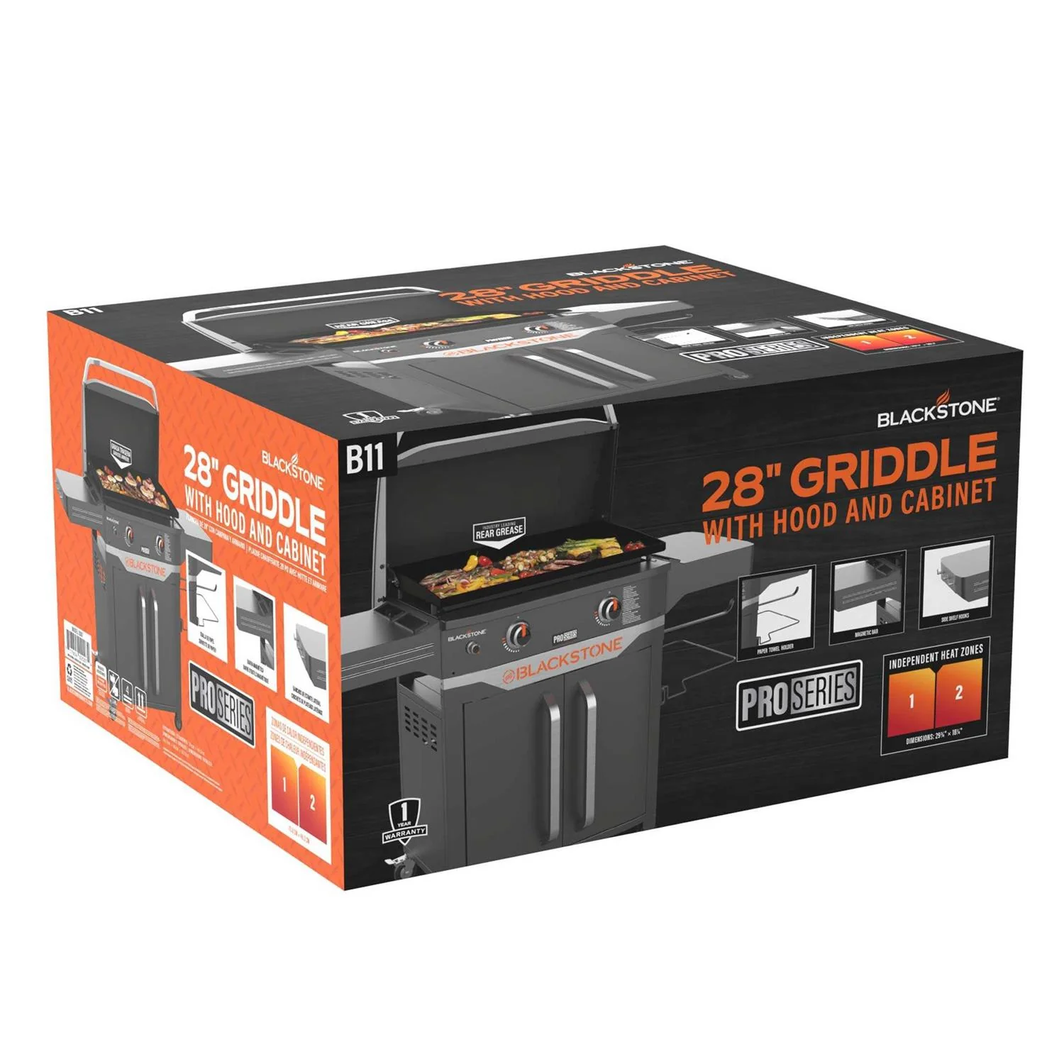Blackstone ProSeries 2 Burner 28 inch Outdoor Cabinet Griddle With Hood - Image 4 Blackstone ProSeries 2 Burner 28 inch Outdoor Cabinet Griddle With Hood - Image 4