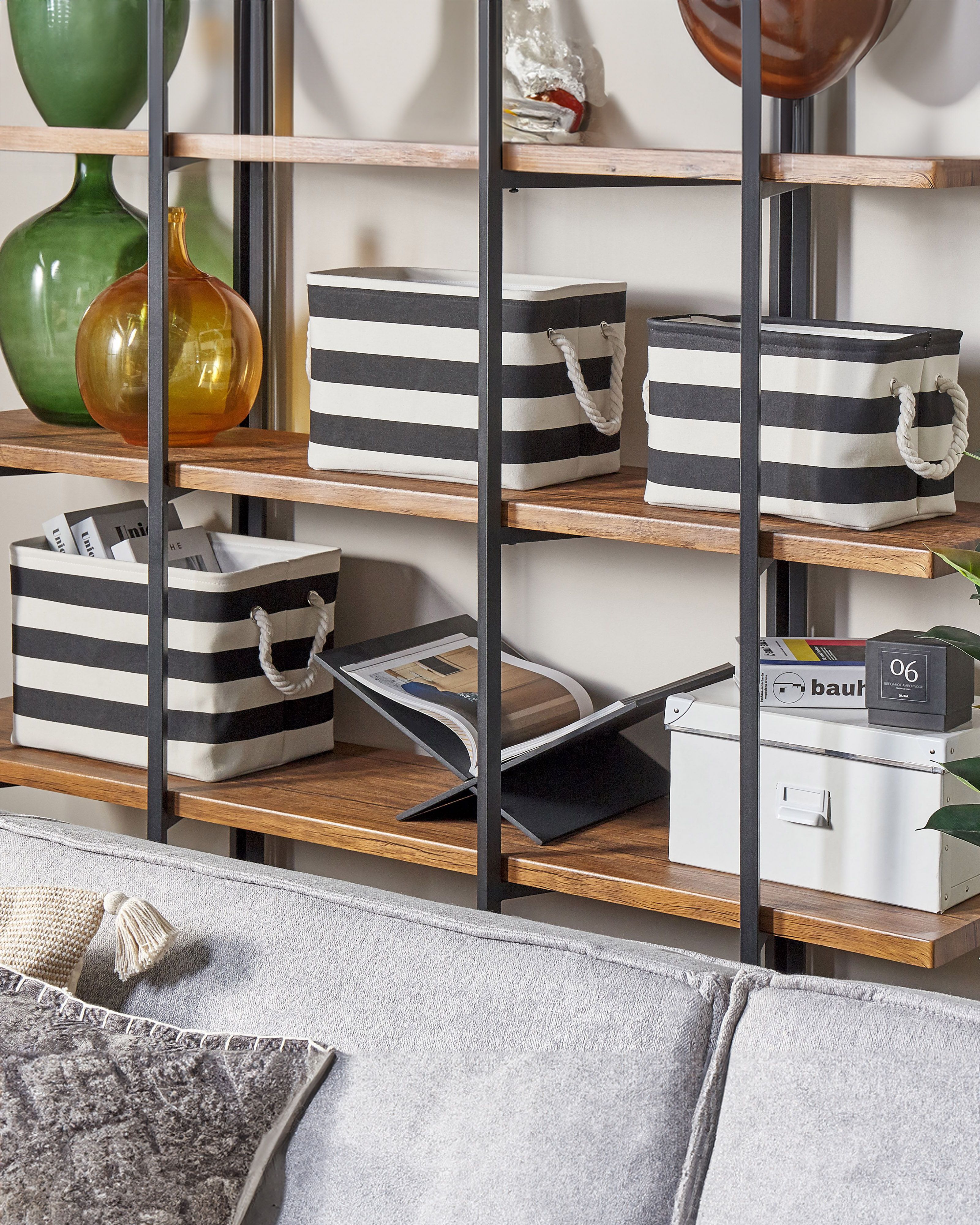 Set of 3 Baskets DARQAB Cotton Black/ White