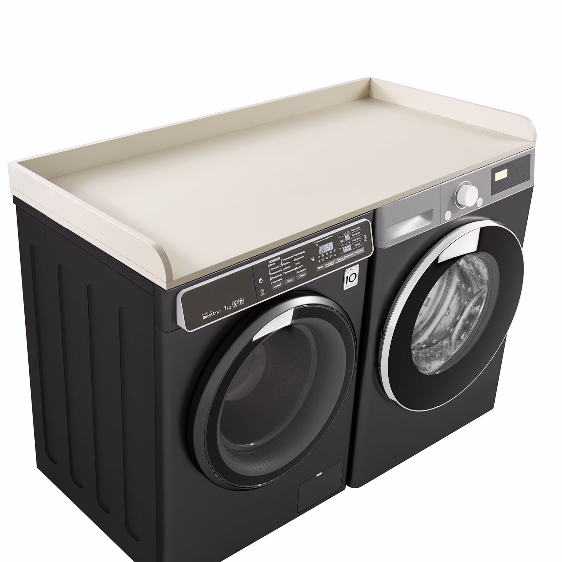 Kaboon Washer Dryer Countertop with Edge Rails, 27.5" x 54", Light Walnut - Image 14
