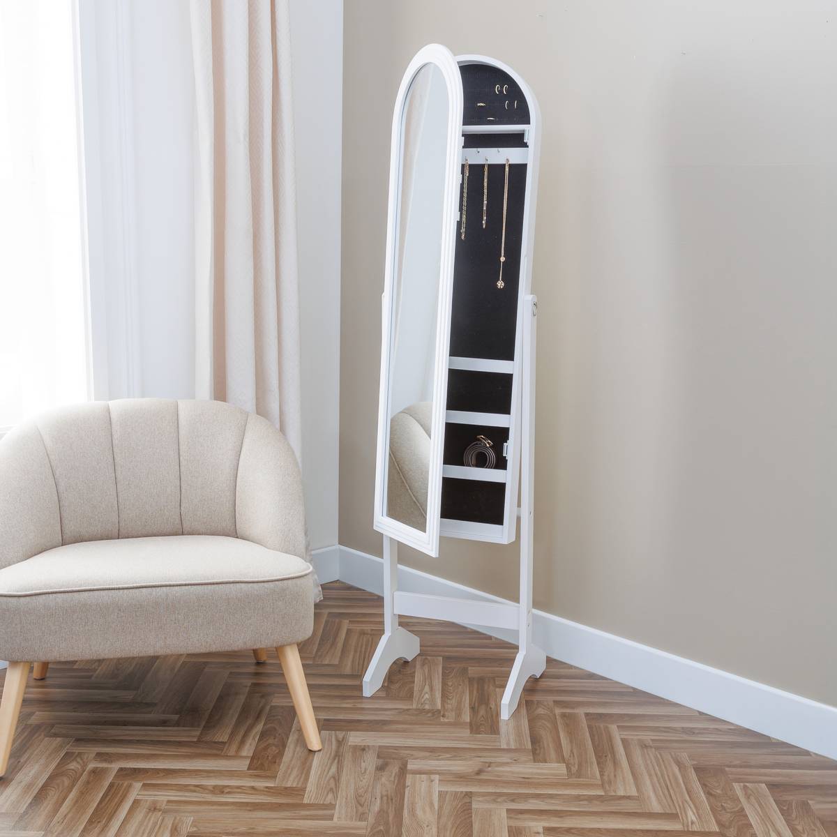 Jewelry Cabinet "Lexy" White, 38x34 cm