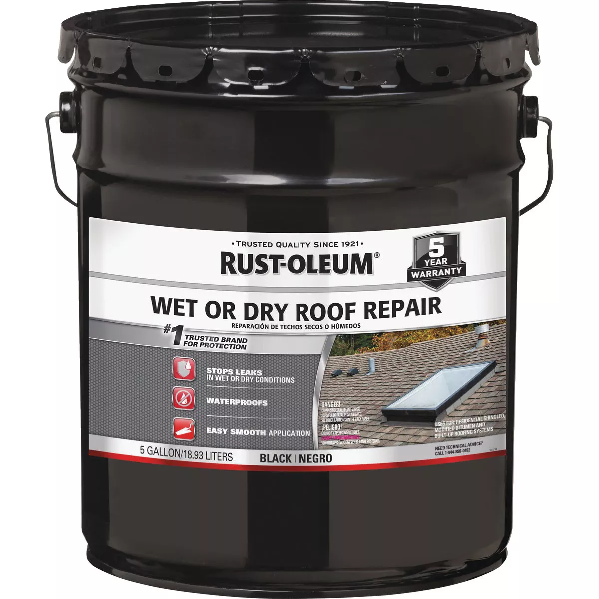Rust-Oleum 5 Gal. Black Wet or Dry Roof Repair