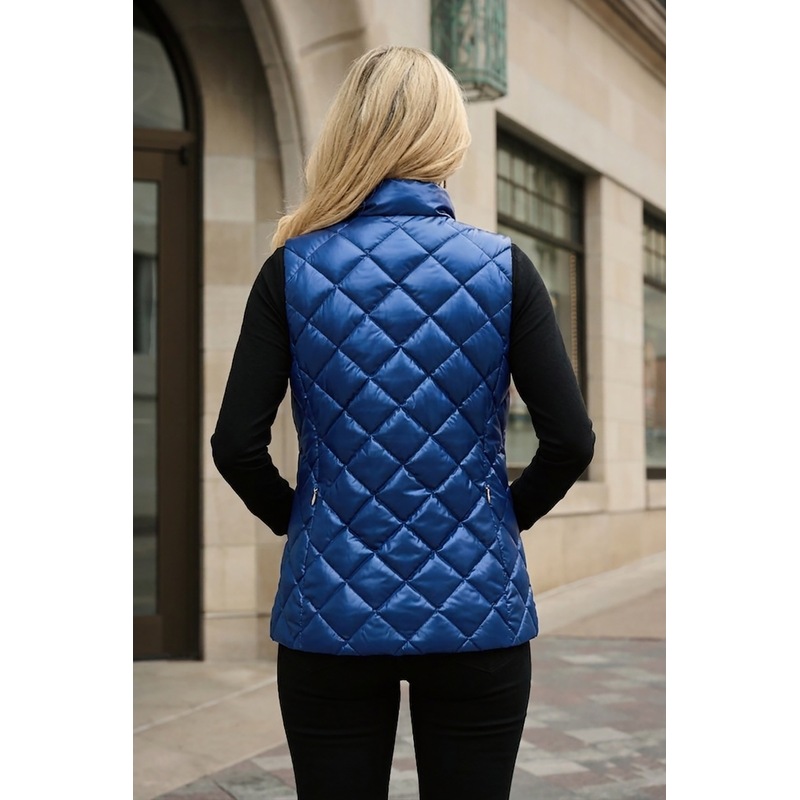 Krystal Embellished Puffer Vest - MIDNIGHT VELVET CATALOG
