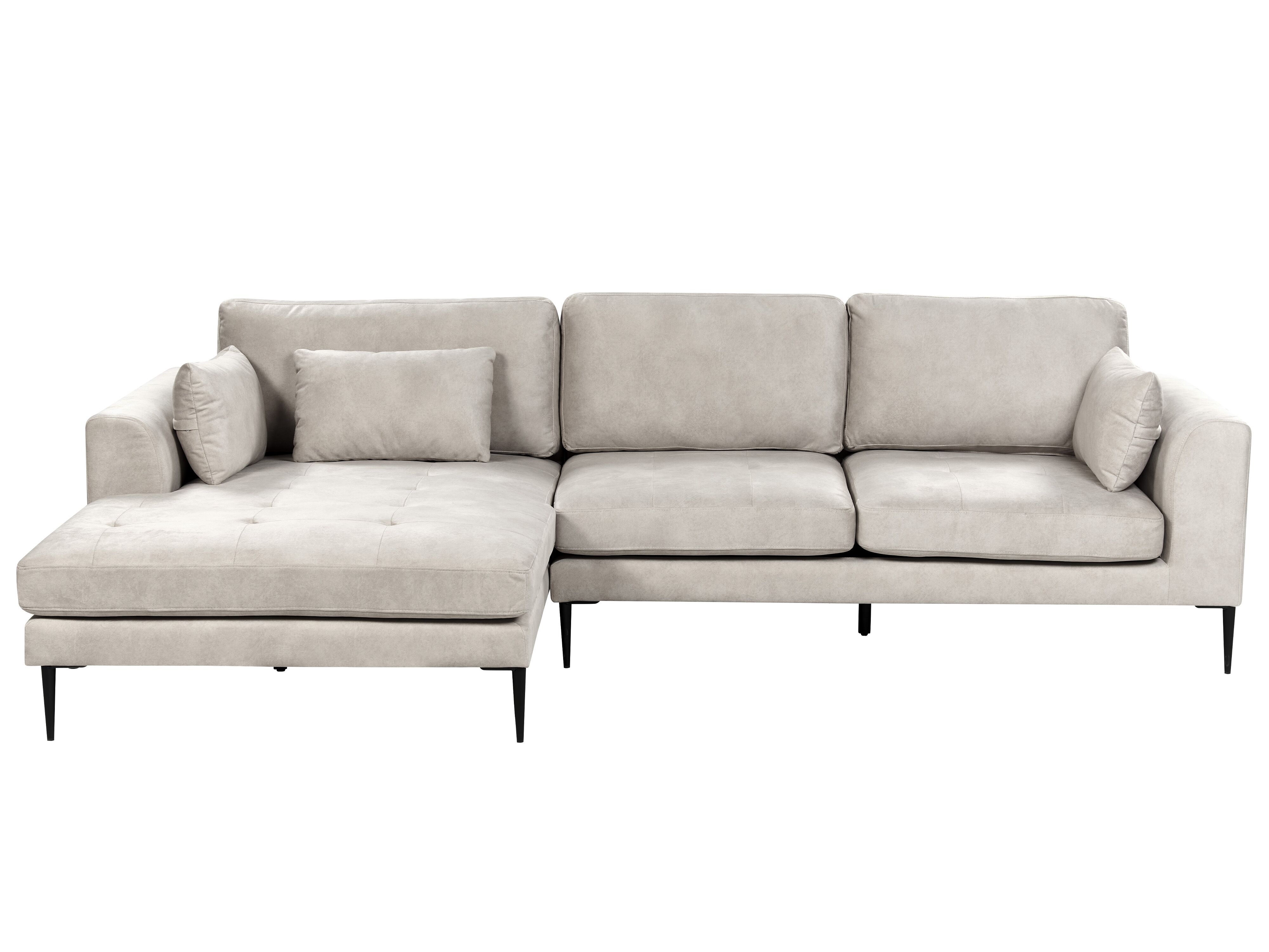 Corner Sofa 3 Seater FLAM Velvet Grey Right Hand