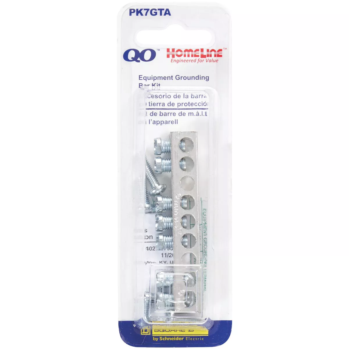 Square D 7-Terminal QO & Homeline Aluminum Ground Bar Kit
