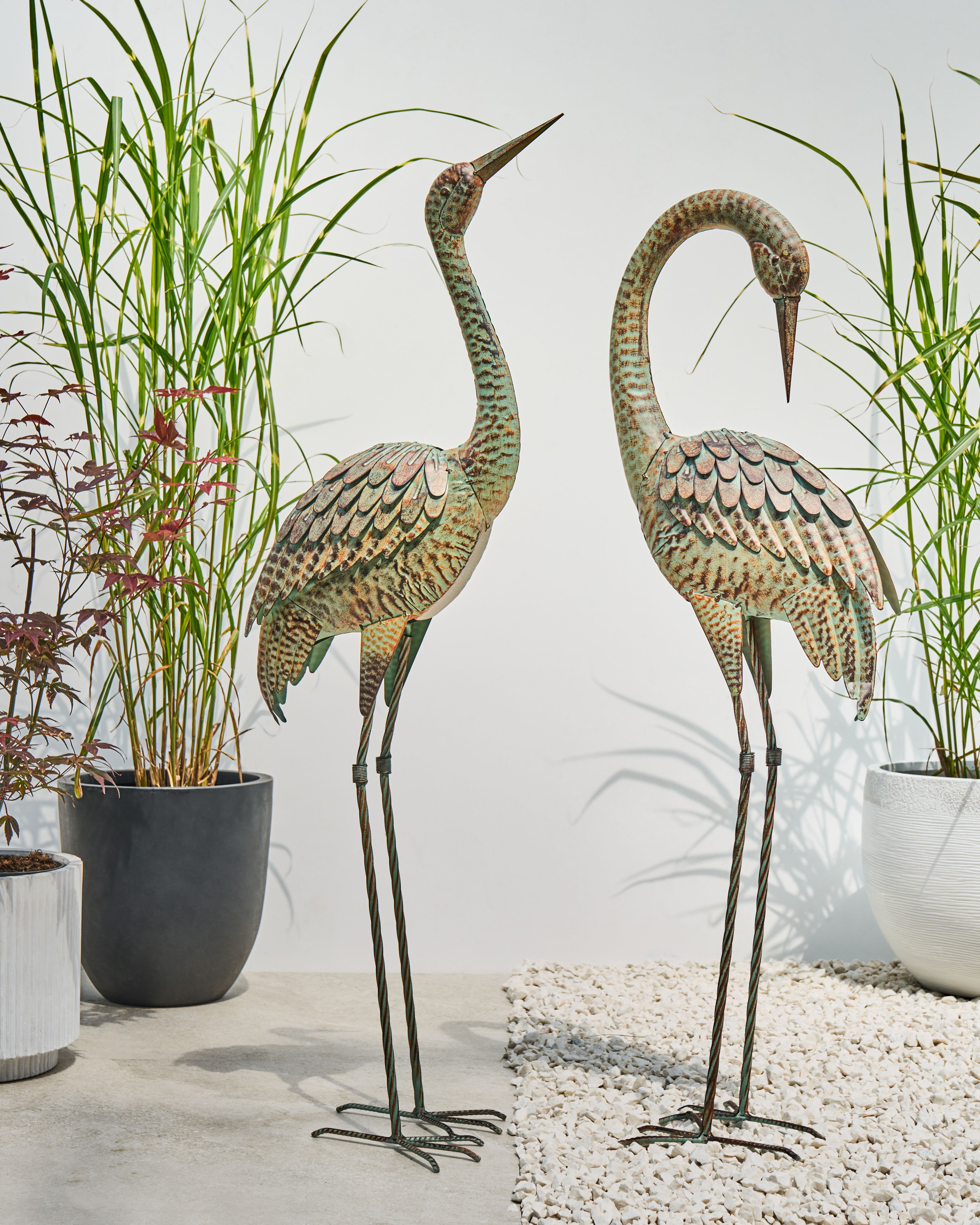 Garden Statue BOFFA Crane Brown