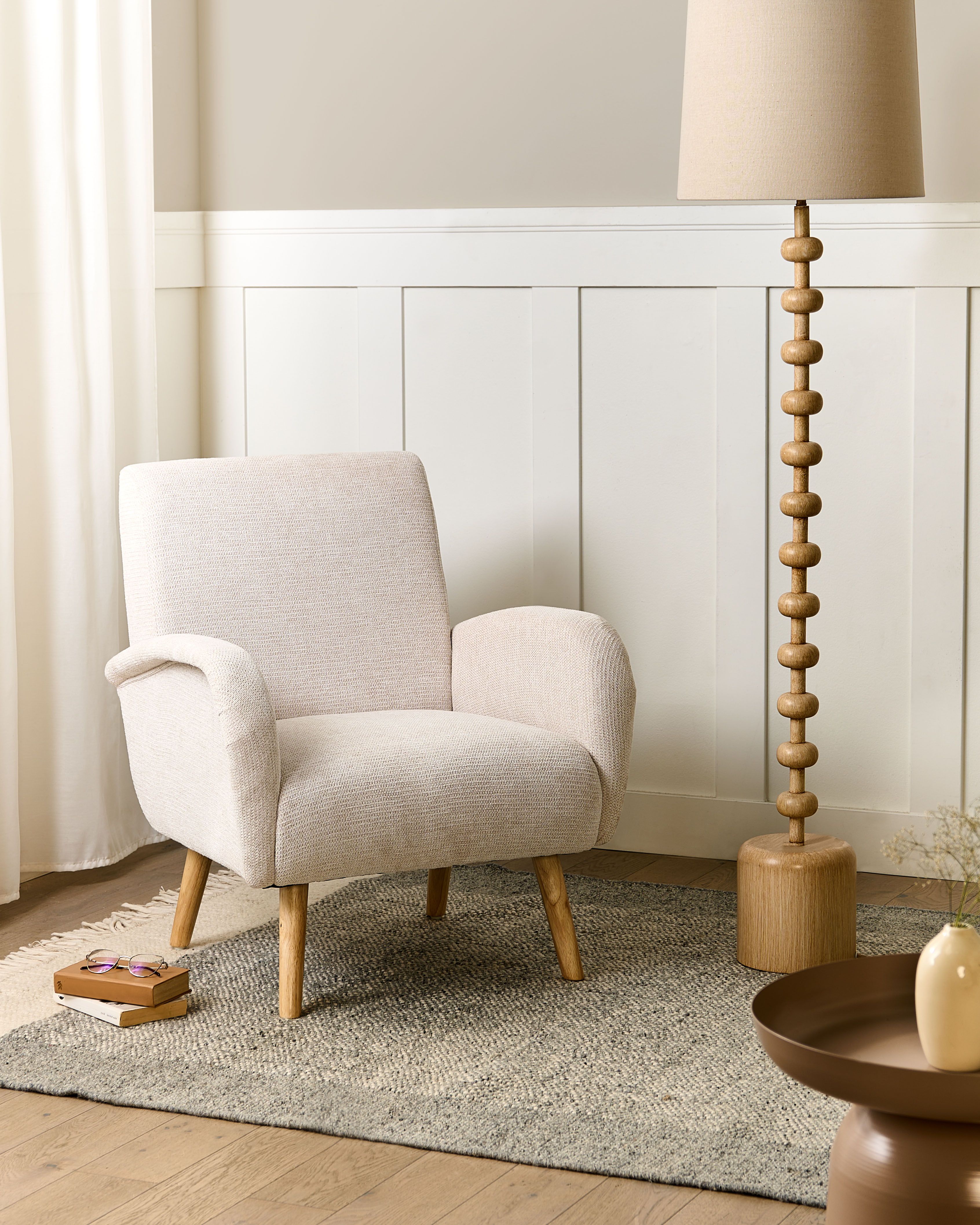 Armchair PLASSEN Fabric Light Beige