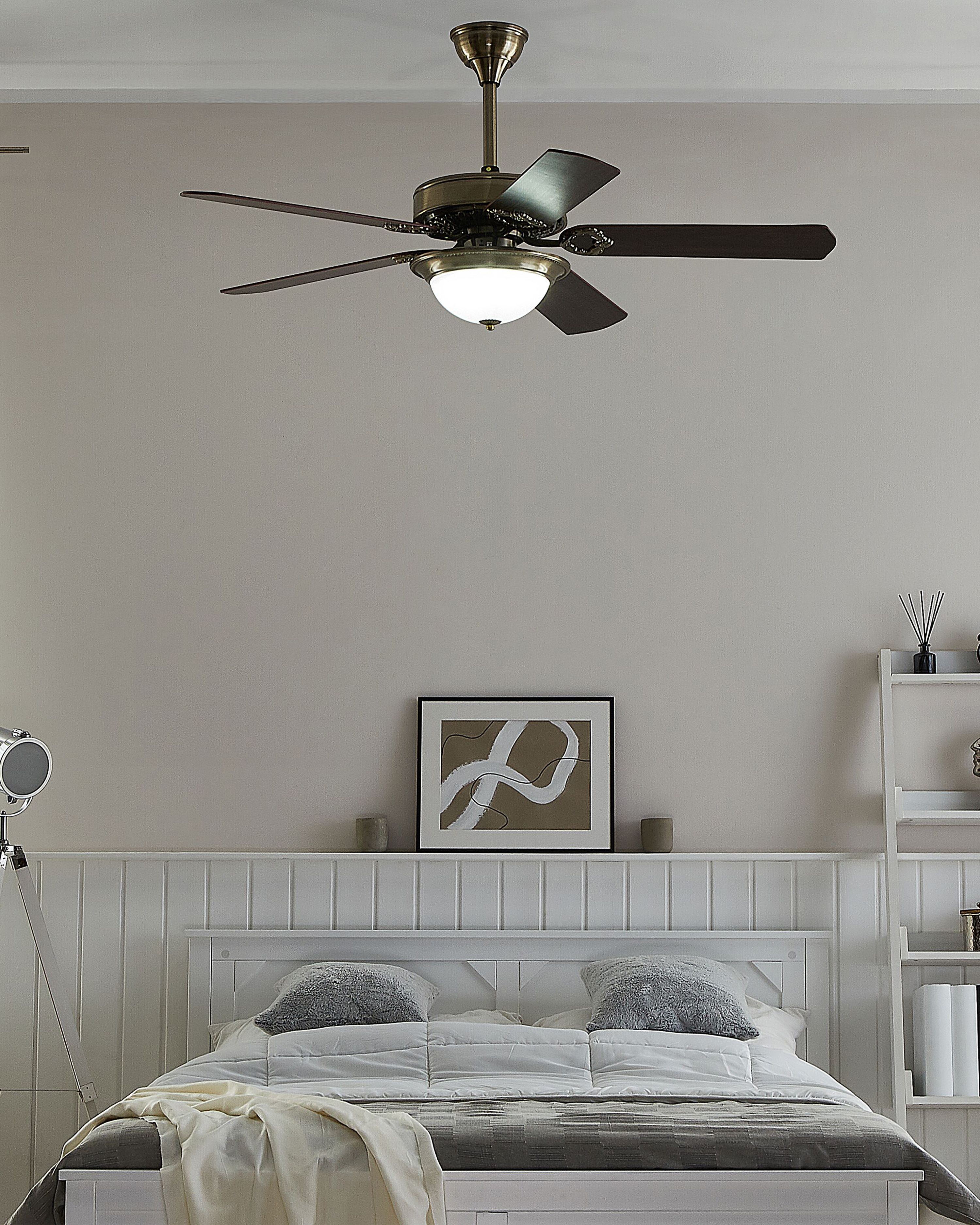 Ceiling Fan with Light BEGEJ with Remote LED Dark Brown
