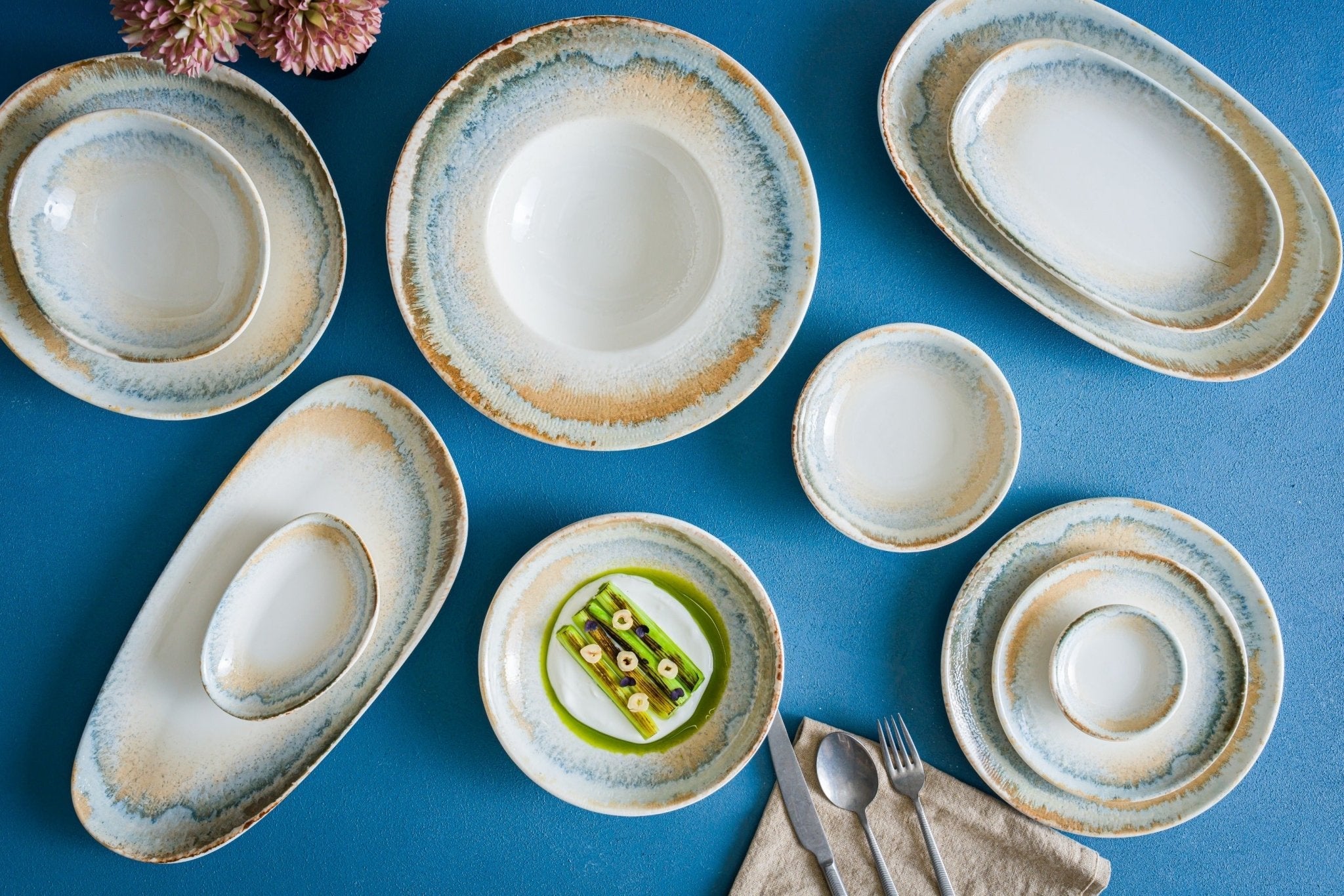 Bonna Pastabord - Knidos - Porselein - 27 cm (400cc) - set van 2
