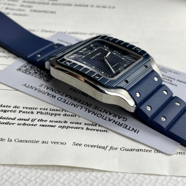 Cartier Replica 1:1 Watch Santos WSSA0030 Blue Dial Rubber Strap 39.8mm - Top club