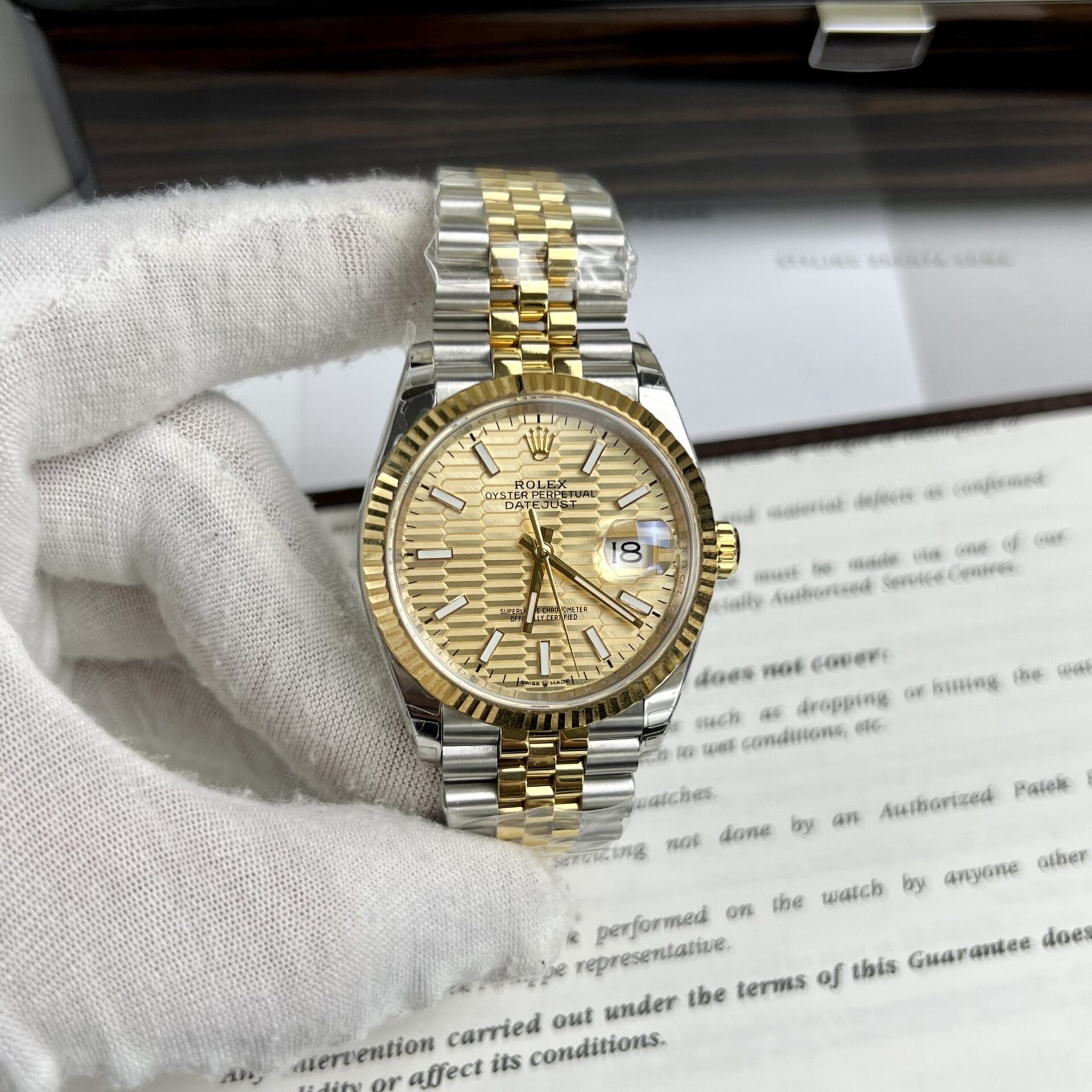 Rolex DateJust Clone Watch Yellow Dial EW Factory 36/41mm - Elite Watch Atelier