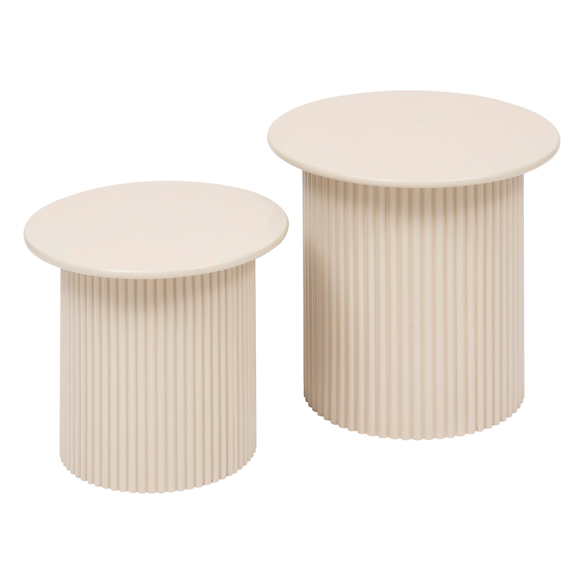2 nesting tables "Eino" Beige, 40x40x38 cm
